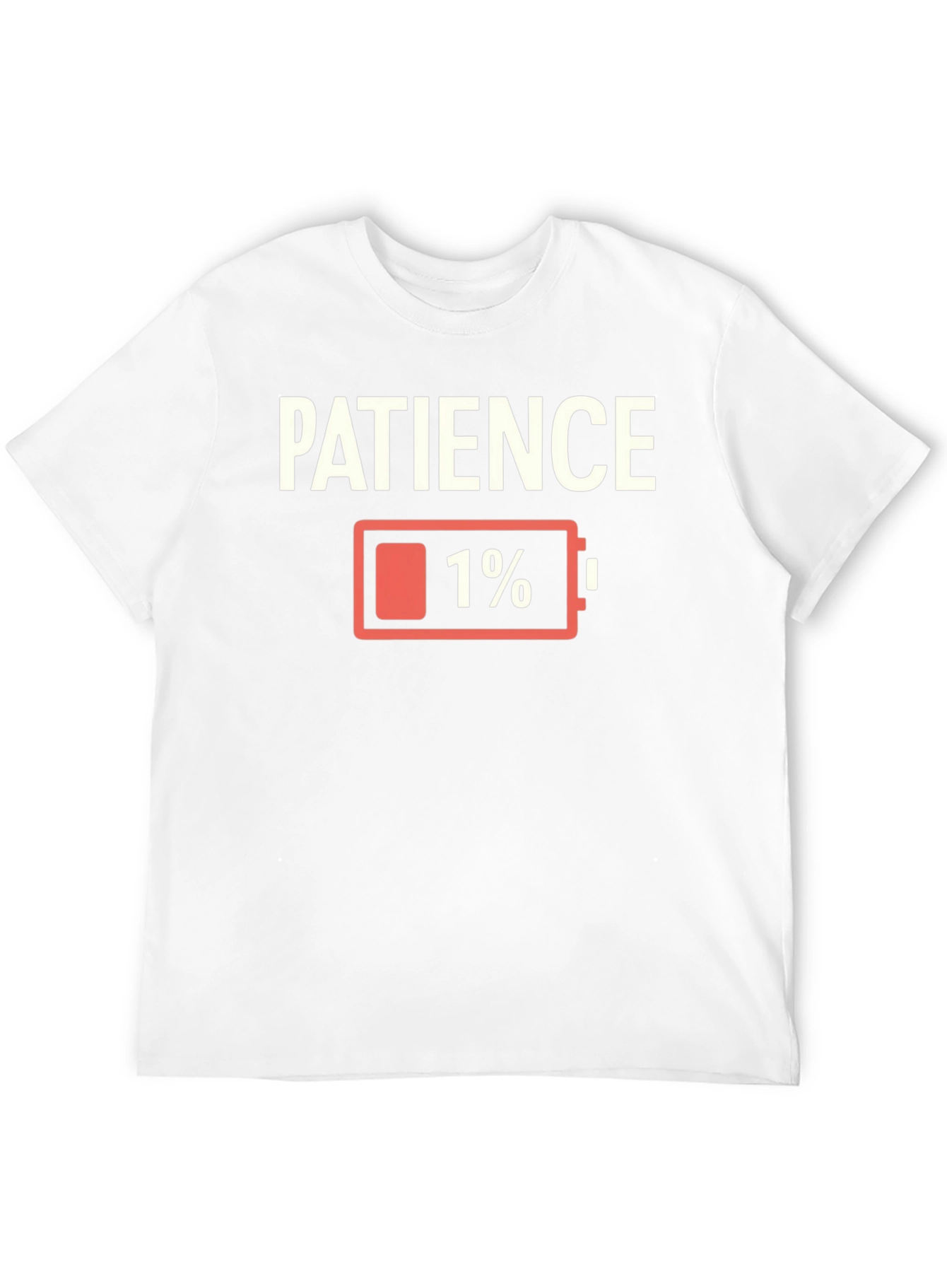 Black Patience 1% Black Graphic T-Shirt - Low Battery Humor view 12