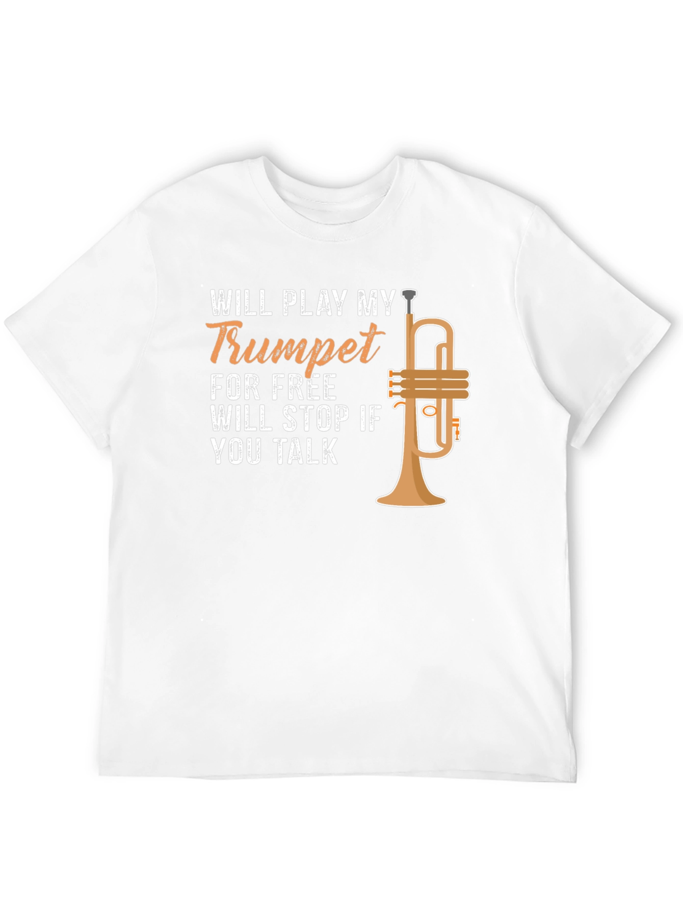 Black Trumpet Player T-Shirt - Will Play for Free! view 12