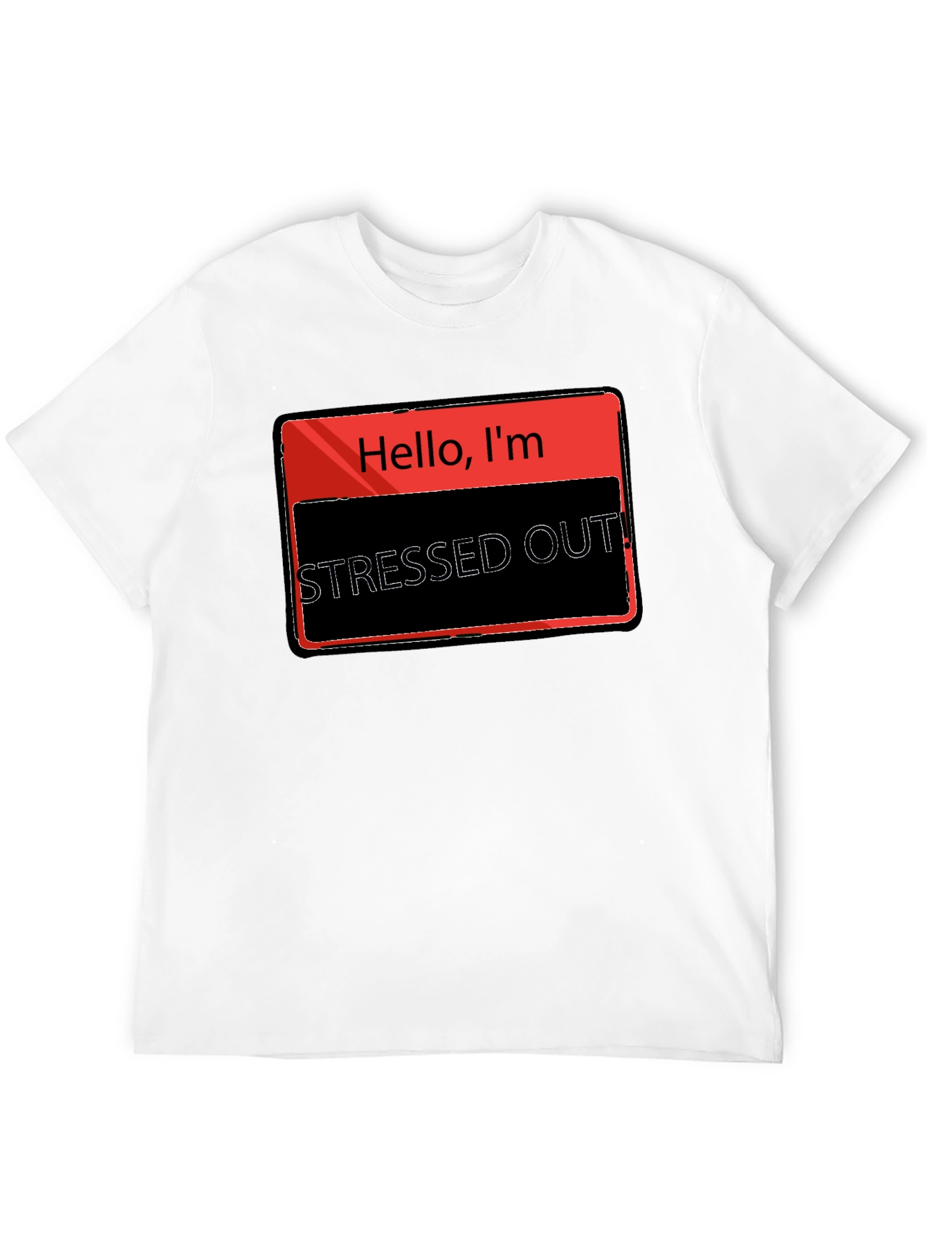 Black Stressed Out T-Shirt - Funny Graphic Tee view 12