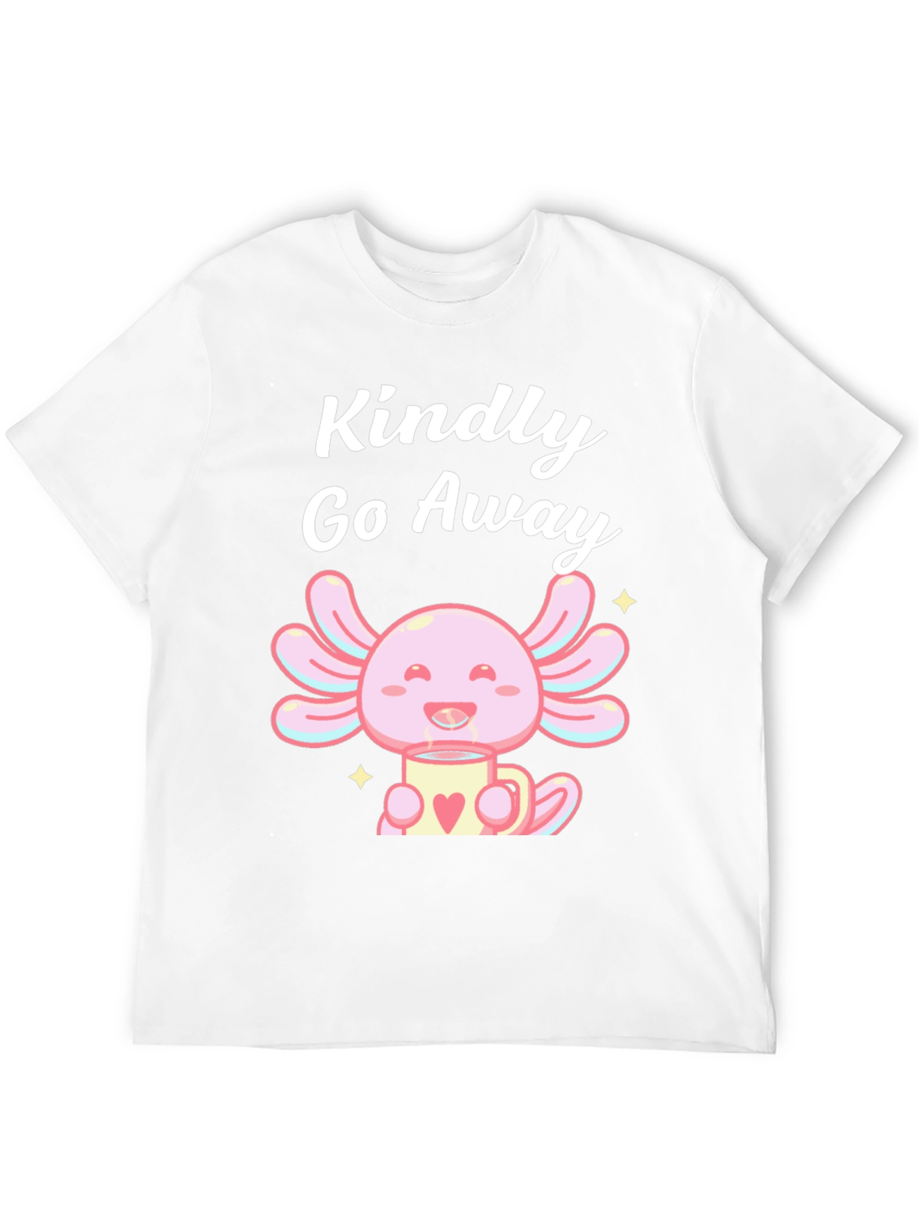 Black Kindly Go Away Axolotl T-Shirt view 12