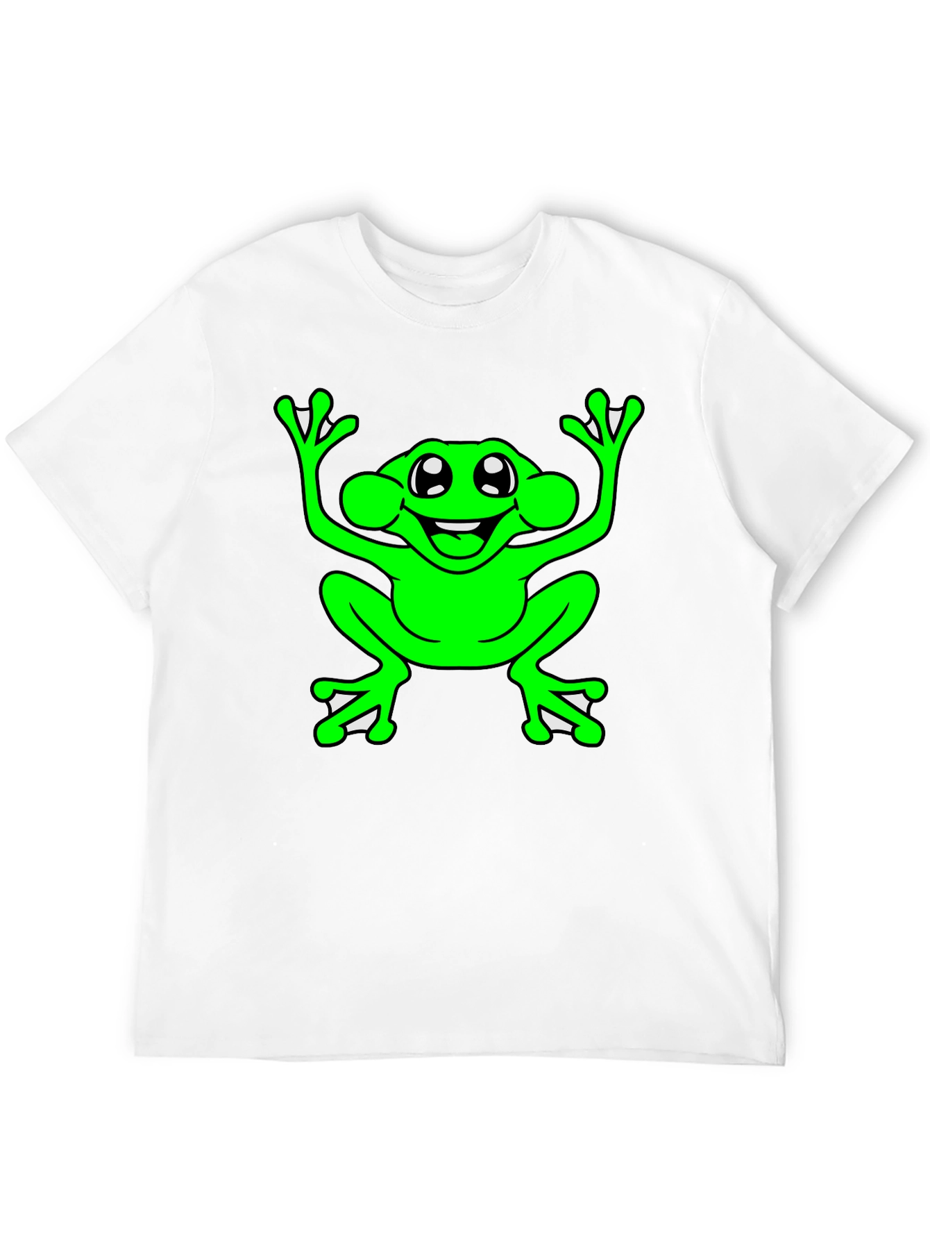 Black Funny Frog Graphic T-Shirt - Black Cotton Tee view 12