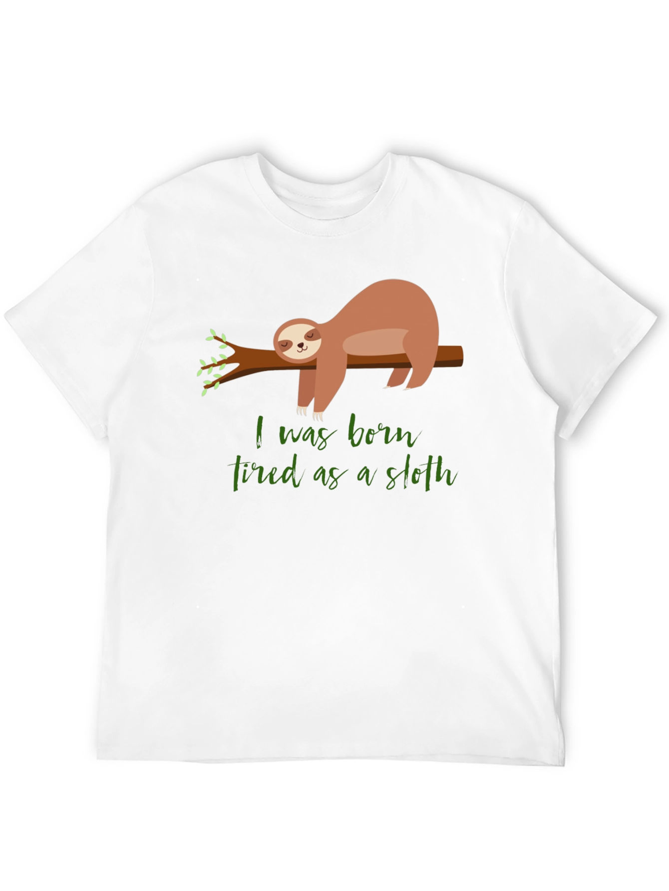 Black Born Tired Sloth Graphic T-Shirt - Unisex Cotton Tee view 12