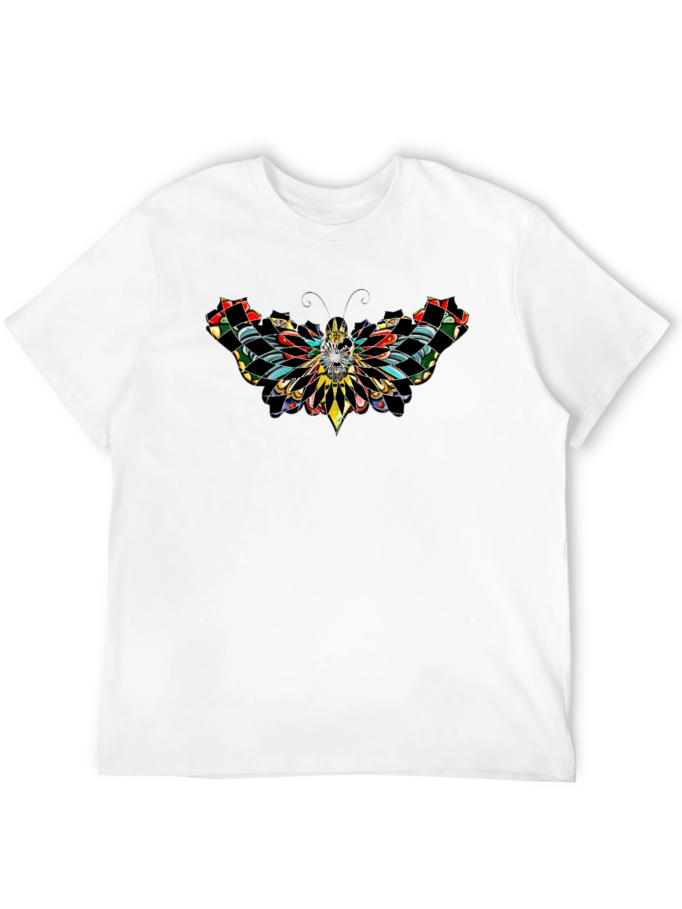 Black Skull Butterfly Graphic Tee - Men's Black T-Shirt view 12