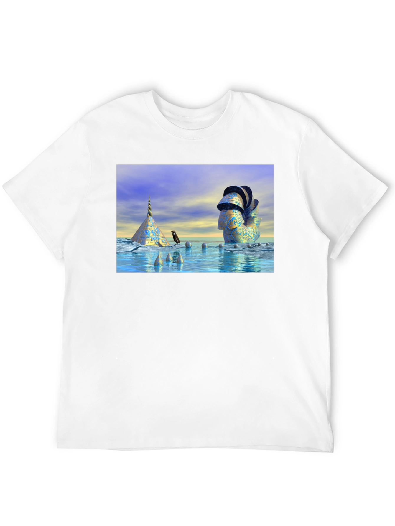 Black Surreal Scene T-Shirt view 12