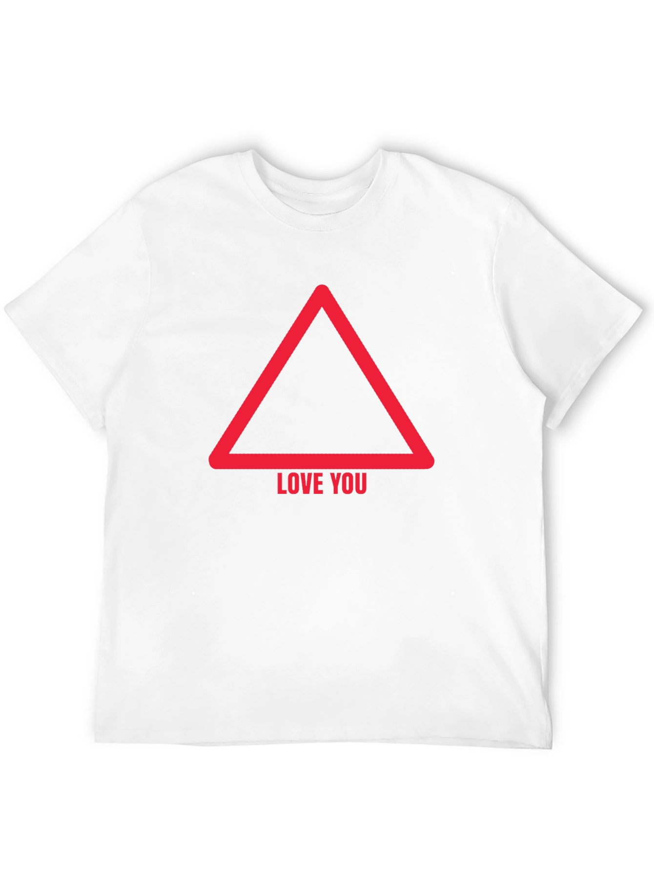 Black Love You Triangle Graphic Tee - Mens Casual Black T-Shirt view 12