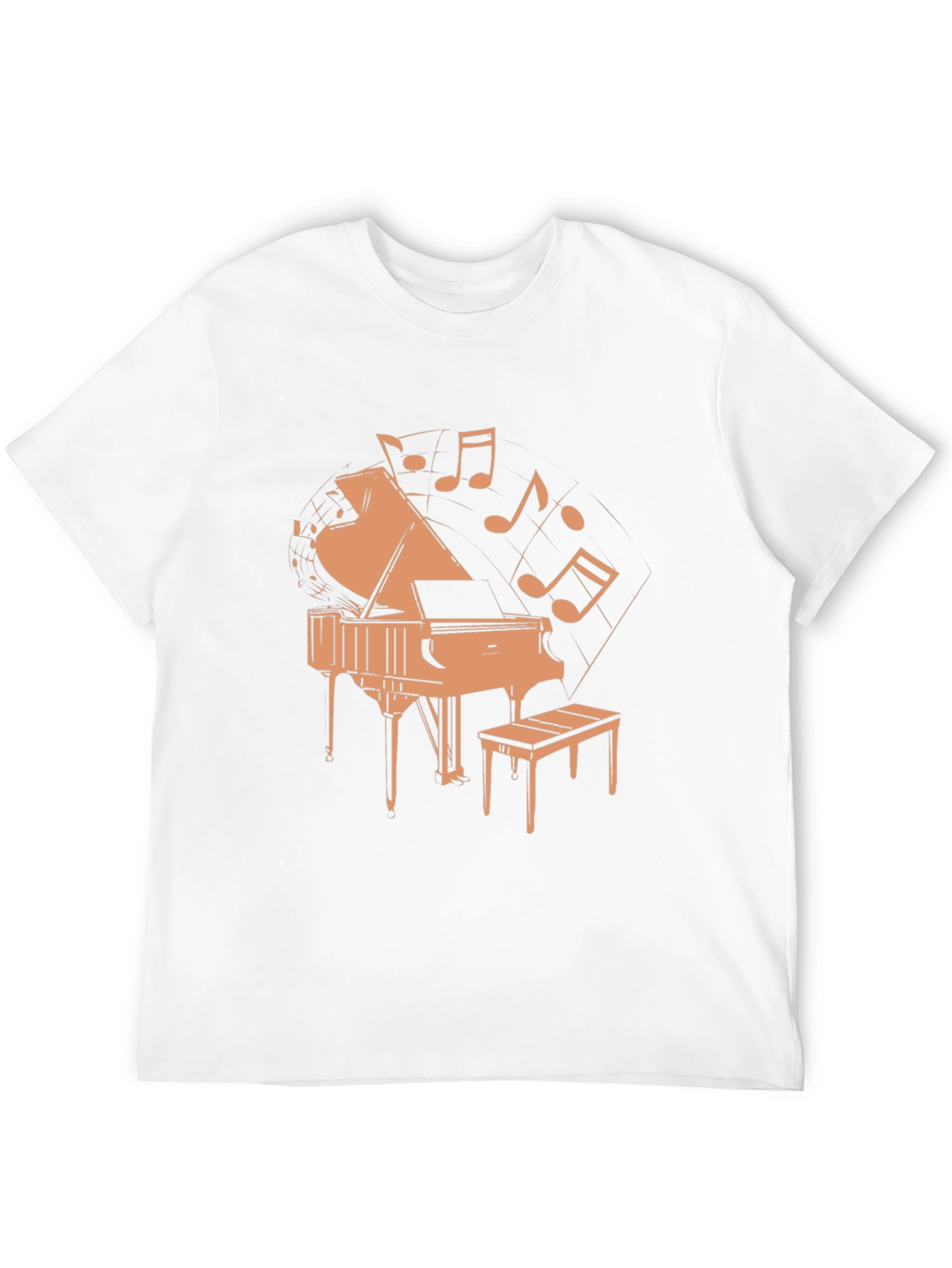 Black Piano and Music Notes Graphic T-Shirt view 12