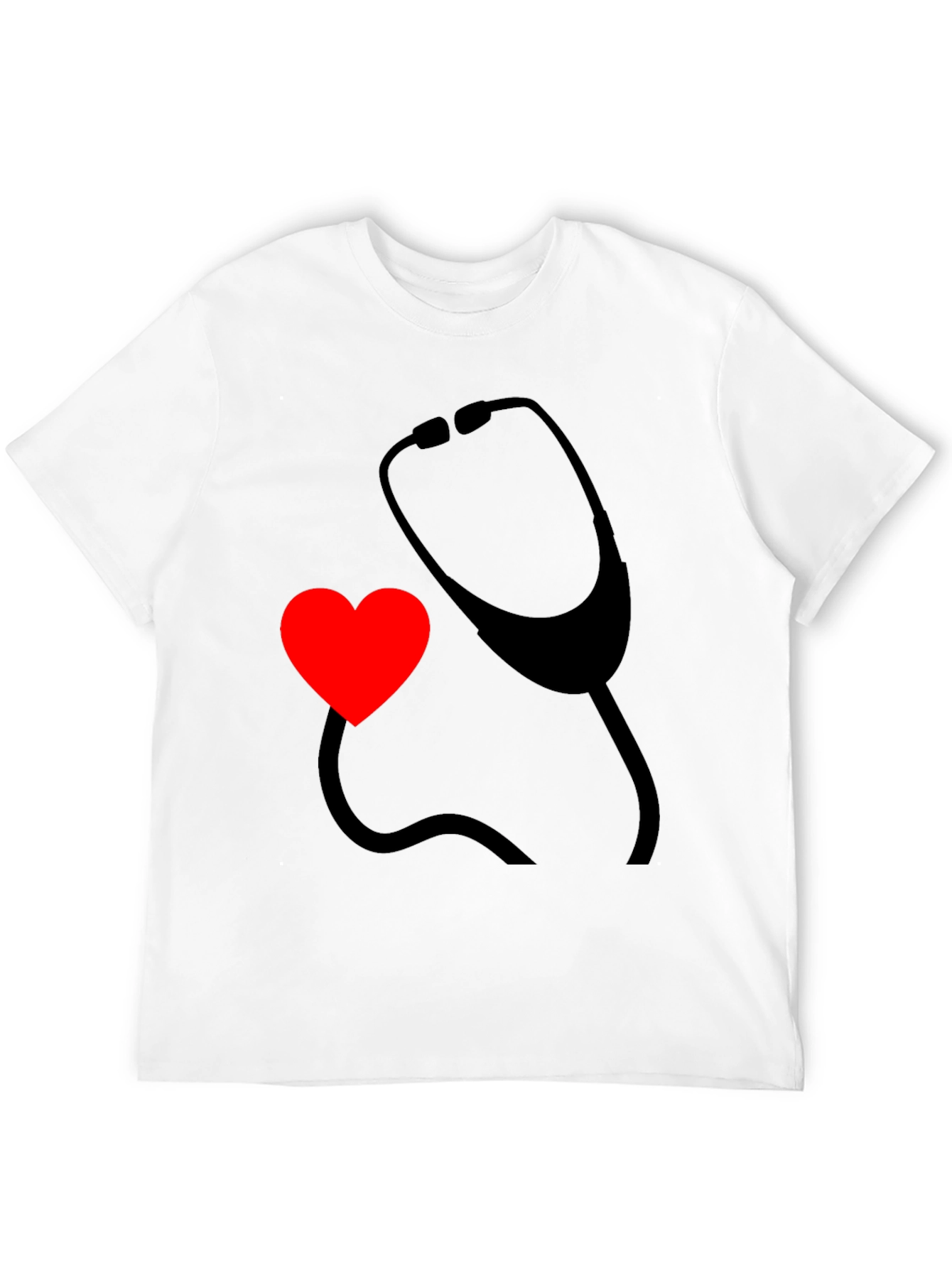 Black Heart & Stethoscope Black Graphic Tee - Doctor Love view 12