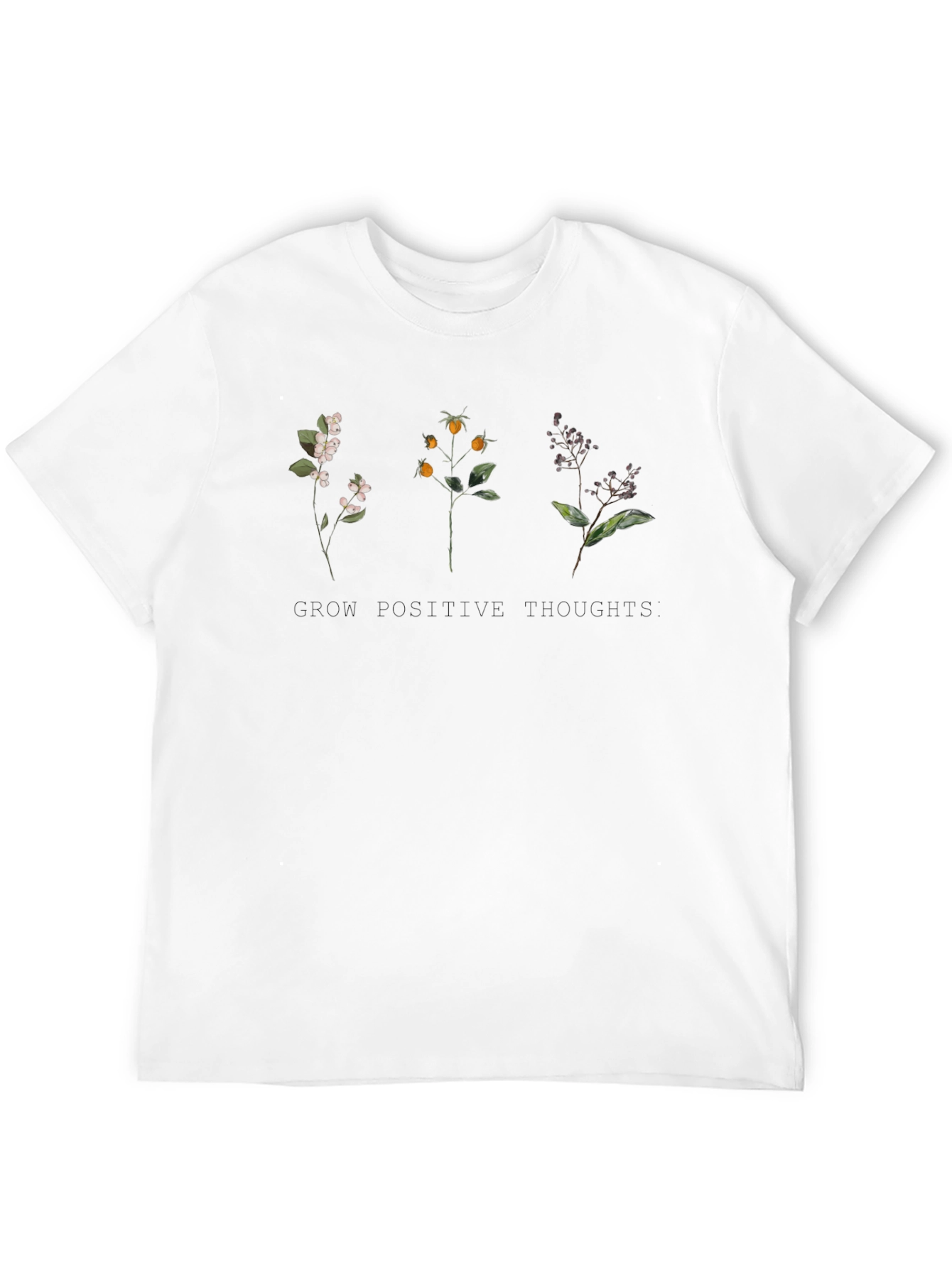 Black Grow Positive Thoughts Floral Tee - Soft Cotton Comfort view 12
