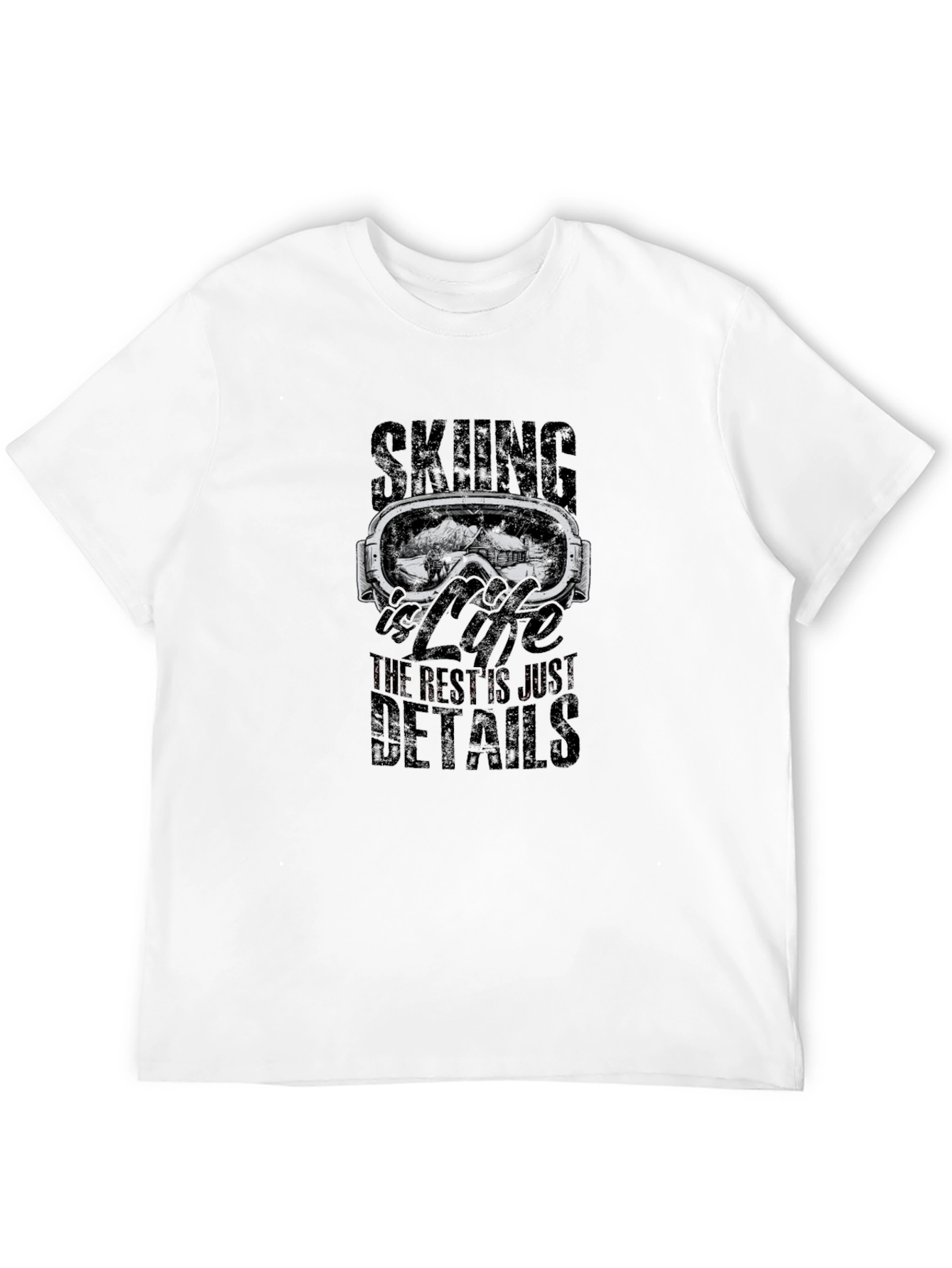 Black Skiing is Life T-Shirt - Mountain Goggle Graphic Tee view 12