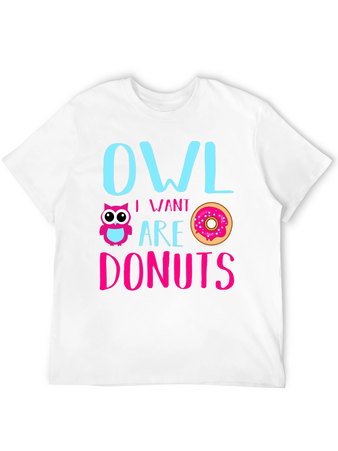Black Owl I Want Are Donuts Funny Graphic T-Shirt view 12