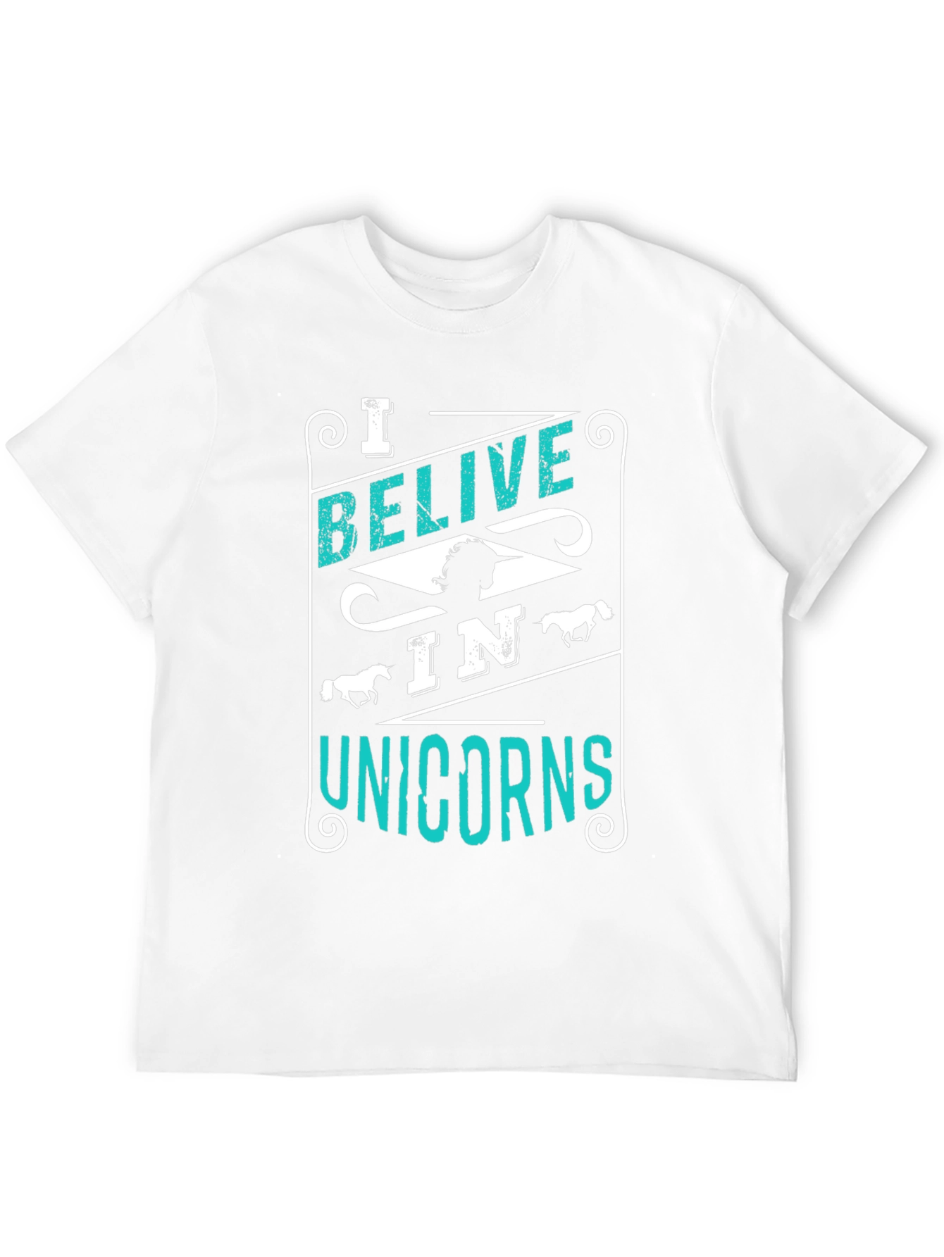 Black Believe in Unicorns Graphic Tee - Black Cotton Shirt view 12