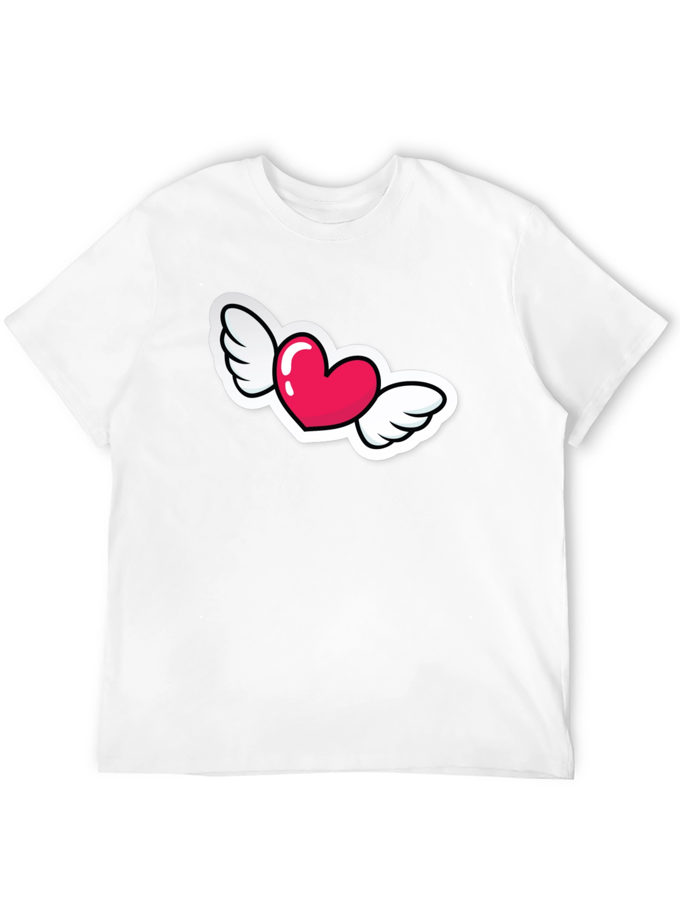 Black Heart with Wings Graphic Black T-Shirt view 12
