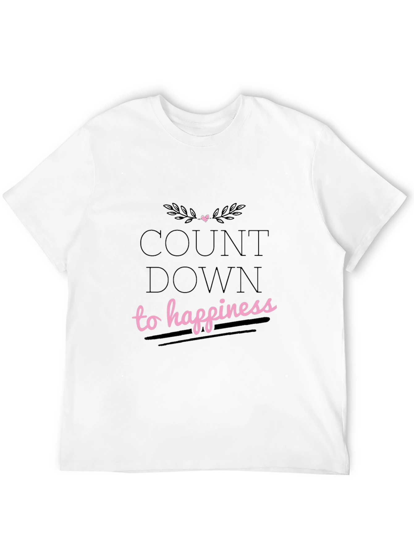 Black Countdown to Happiness Graphic Tee - Black Casual Shirt view 12