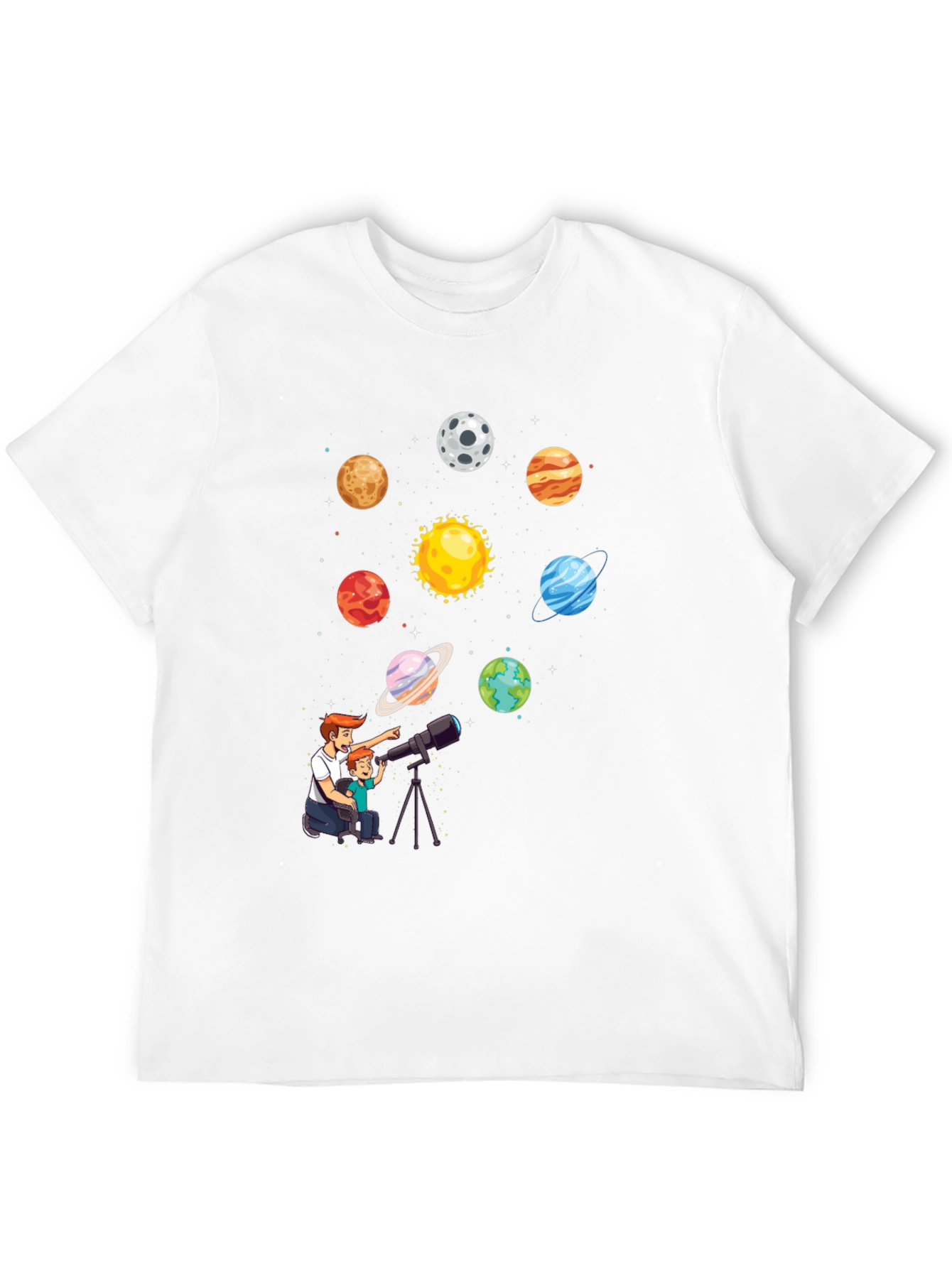 Black Dad & Son Planets Graphic Tee view 12
