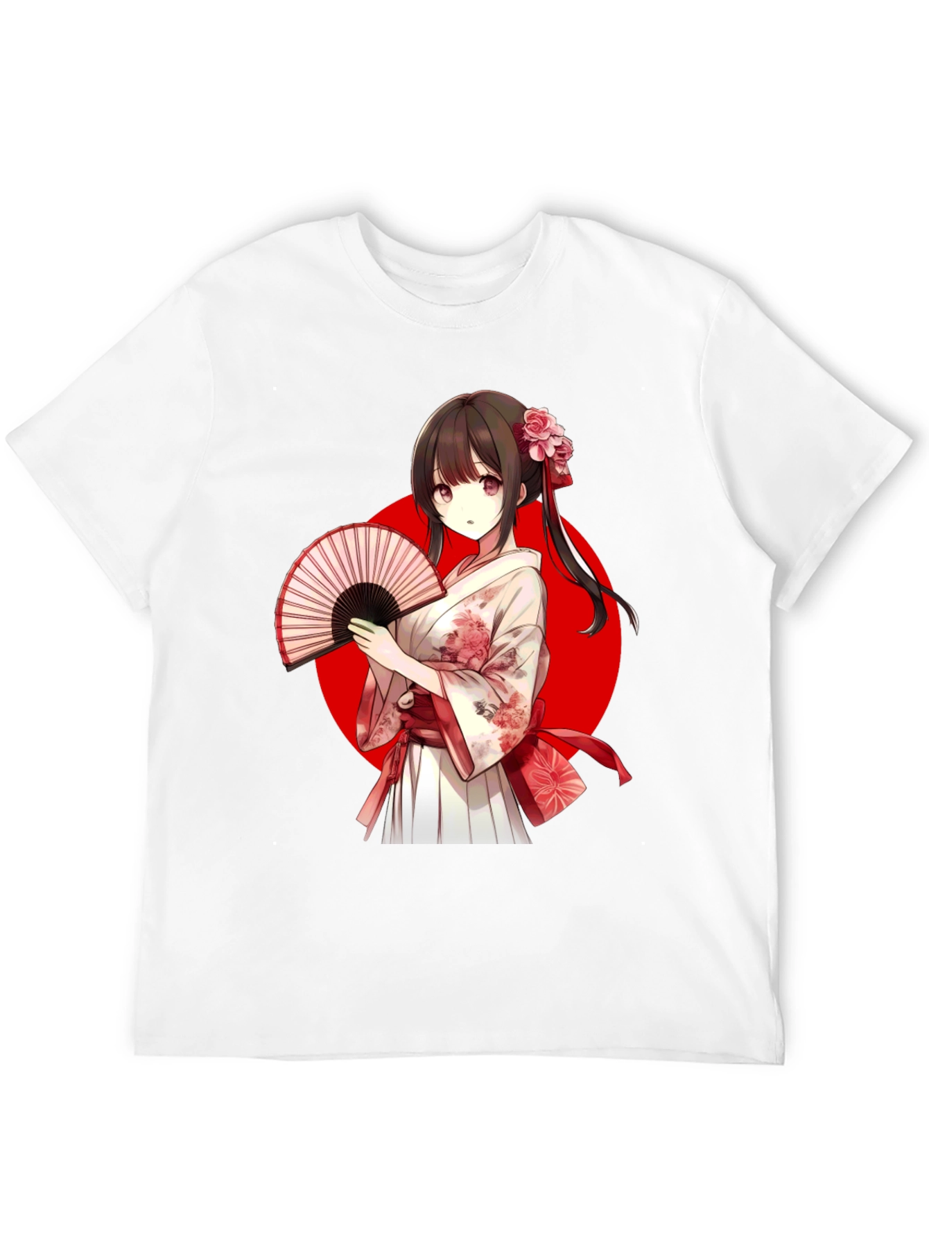 Black Anime Girl Kimono T-Shirt view 12