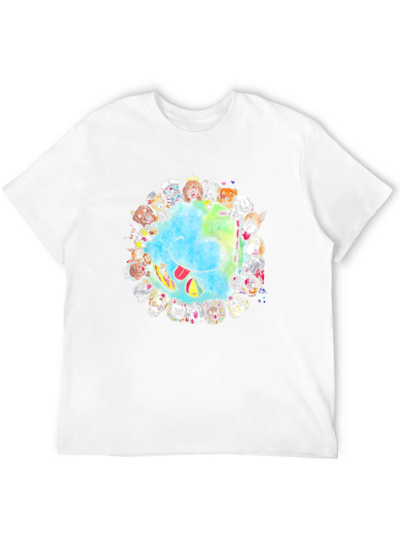 Black Dog Lover Smile Earth Graphic T-Shirt view 12