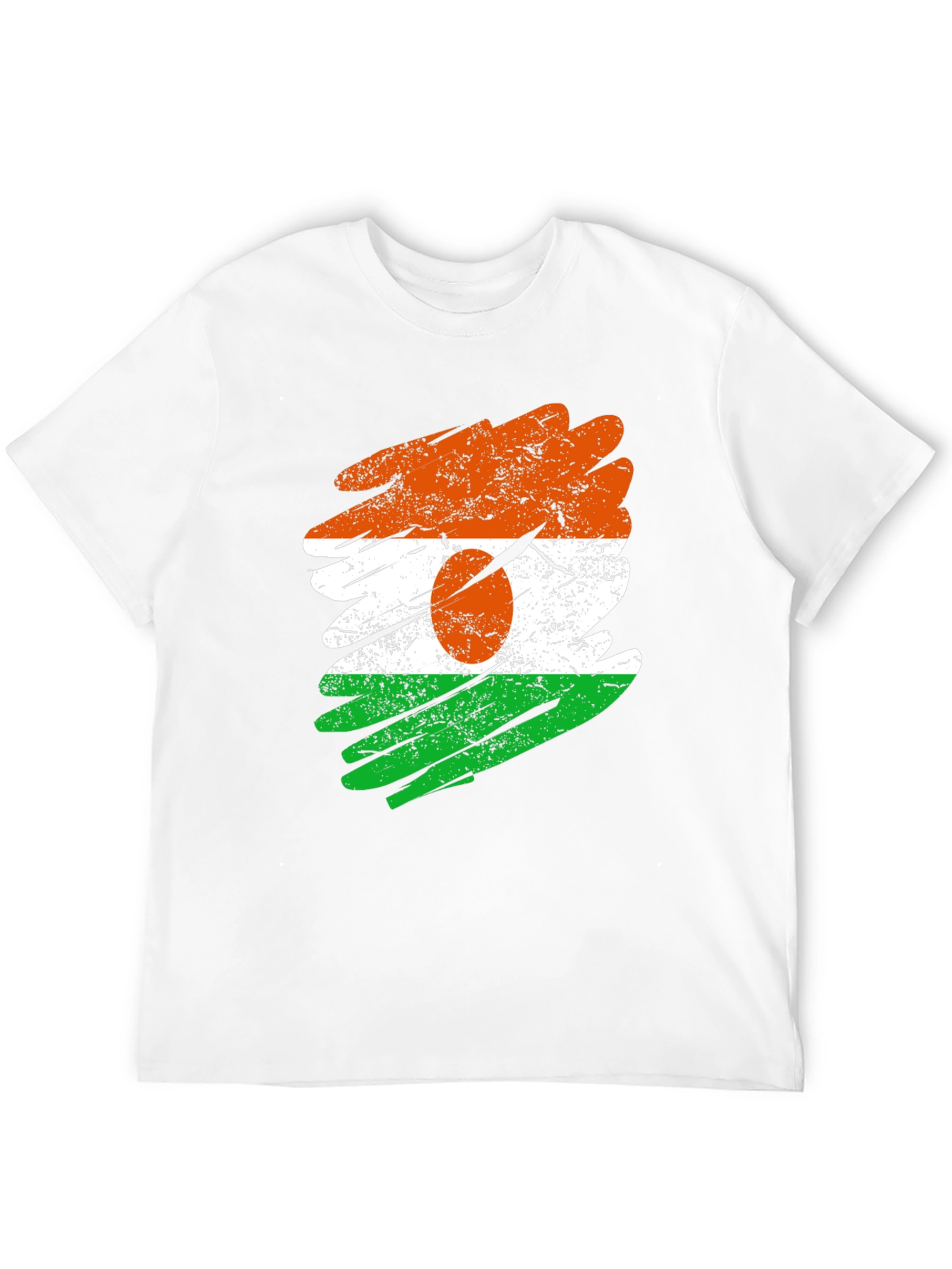 Black Niger Flag Brush Stroke Black T-Shirt view 12