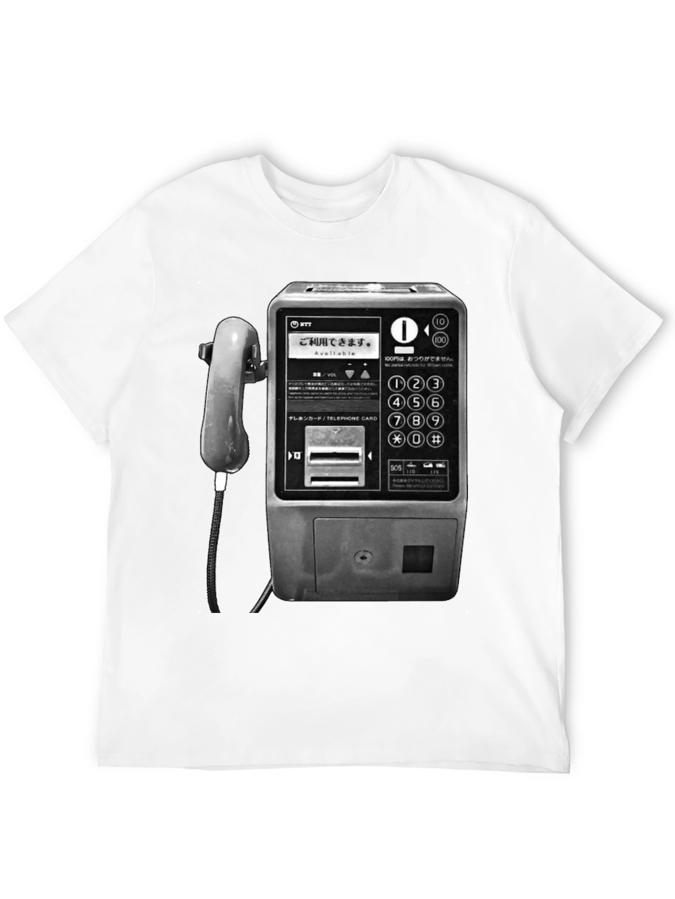 Black Vintage Japanese Payphone T-Shirt view 12