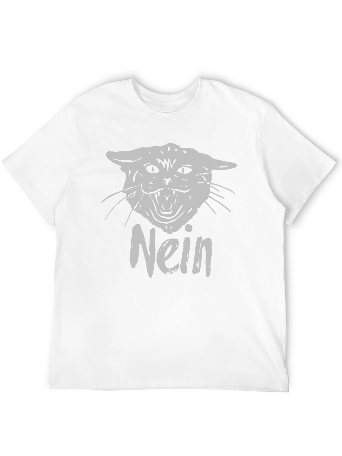 Black Nein Cat Graphic T-Shirt - Black Cotton Tee view 12