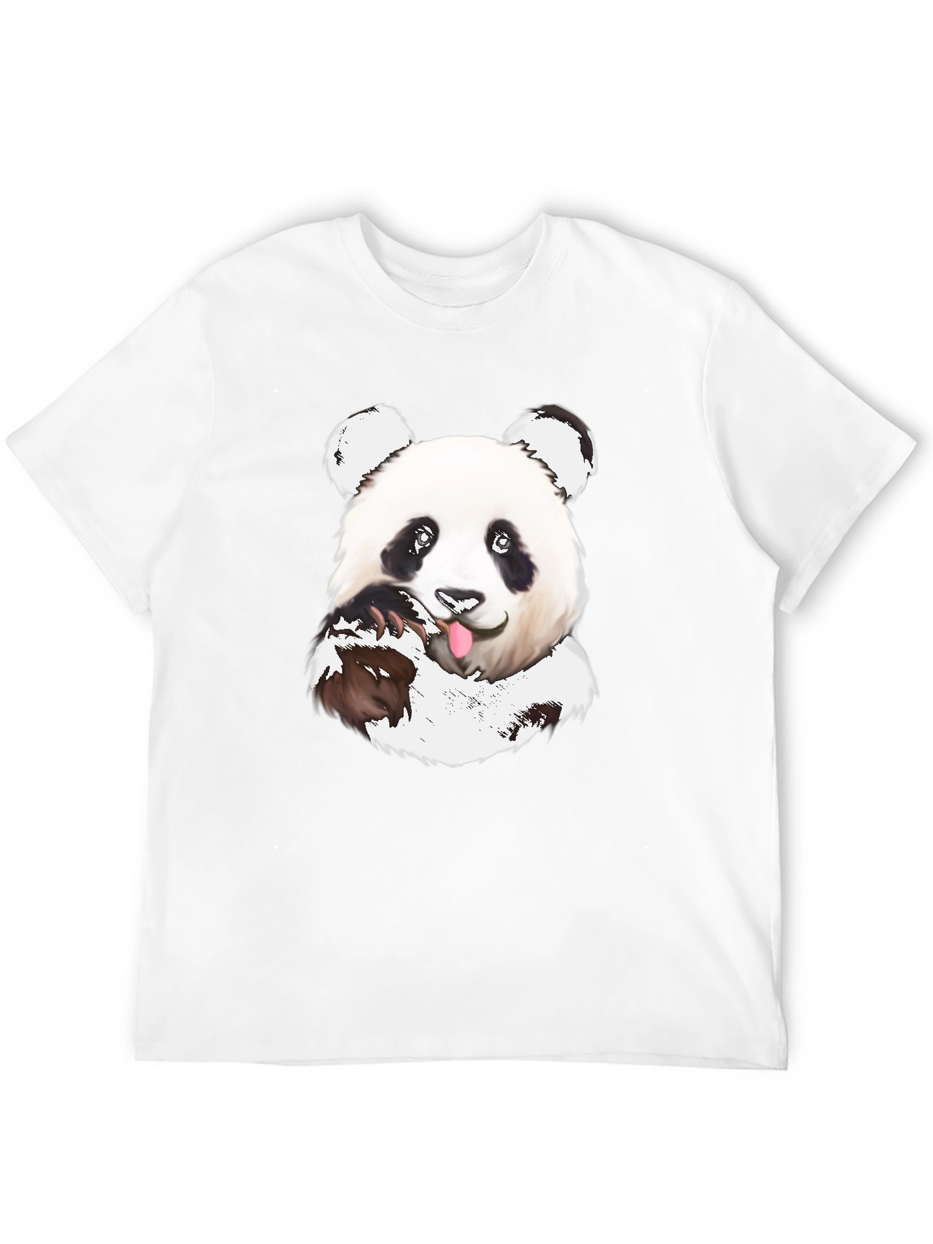 Black Cute Panda T-Shirt - Black Cotton Tee view 12