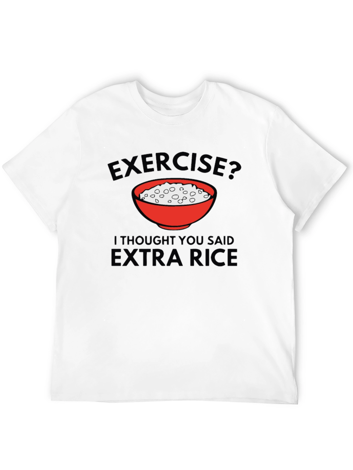 Black Exercise? Extra Rice Men's Black T-Shirt view 12