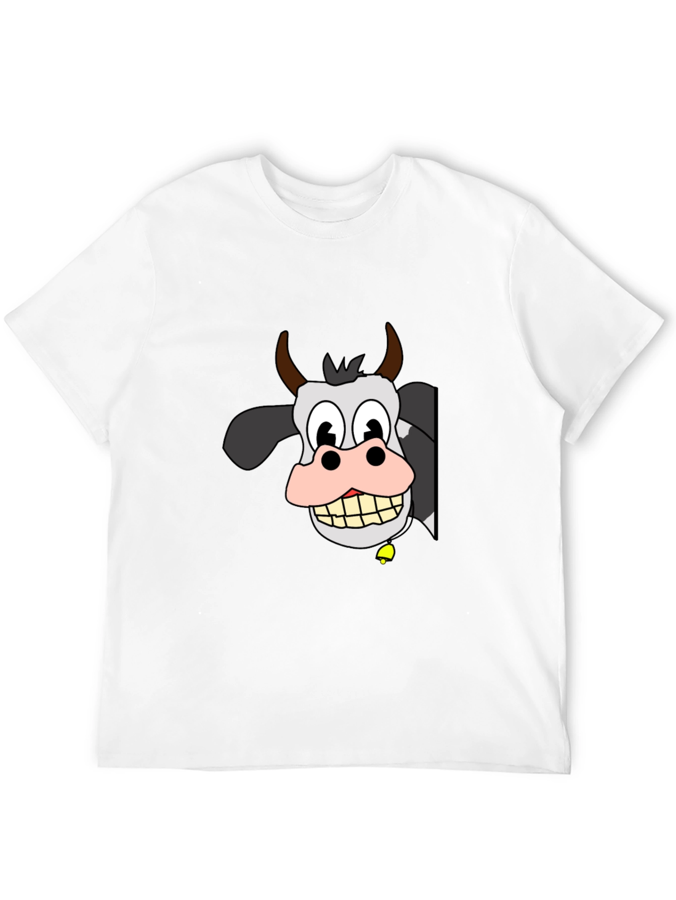Black Funny Cow Cartoon Black T-Shirt view 12