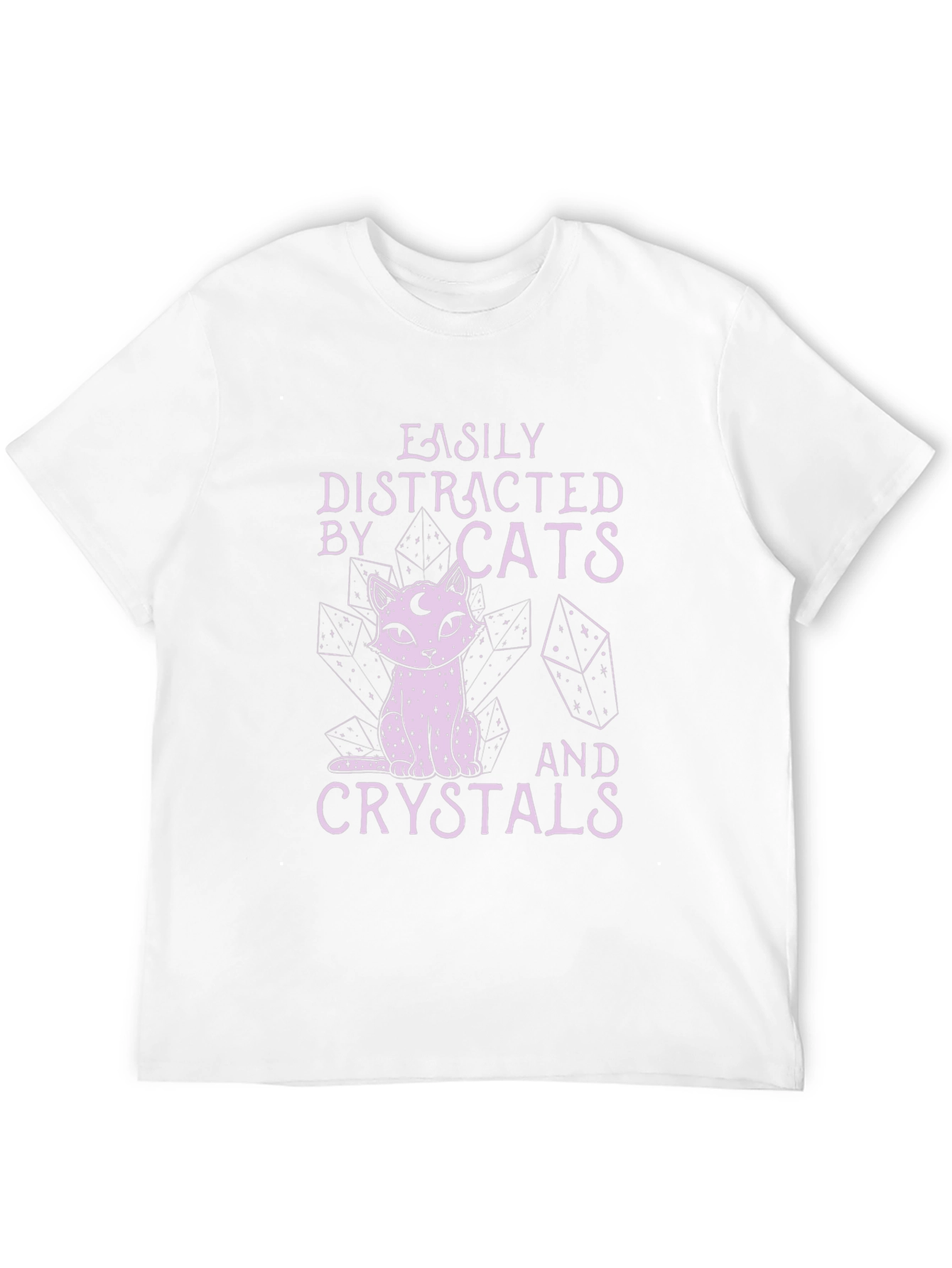 Black Easily Distracted by Cats and Crystals T-Shirt view 12