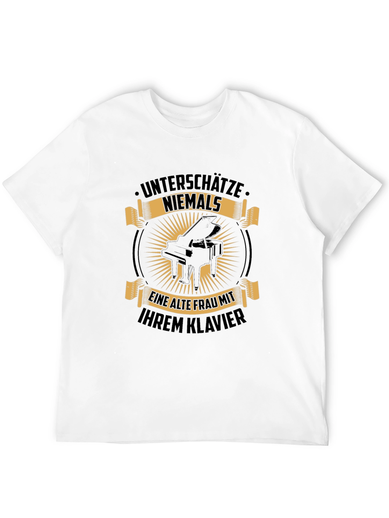 Black Black "Never Underestimate" Piano T-Shirt view 12
