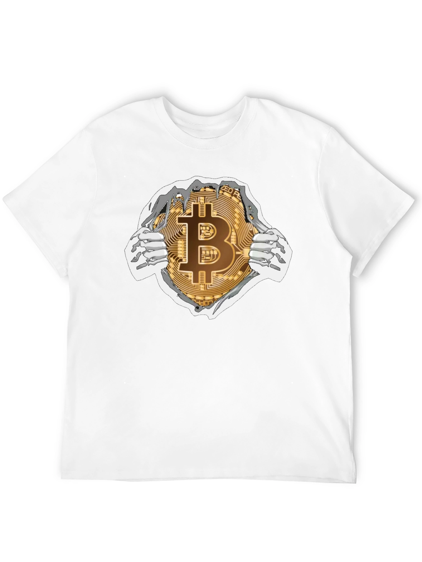 Black Bitcoin Ripped T-Shirt Crypto Currency Tee view 12
