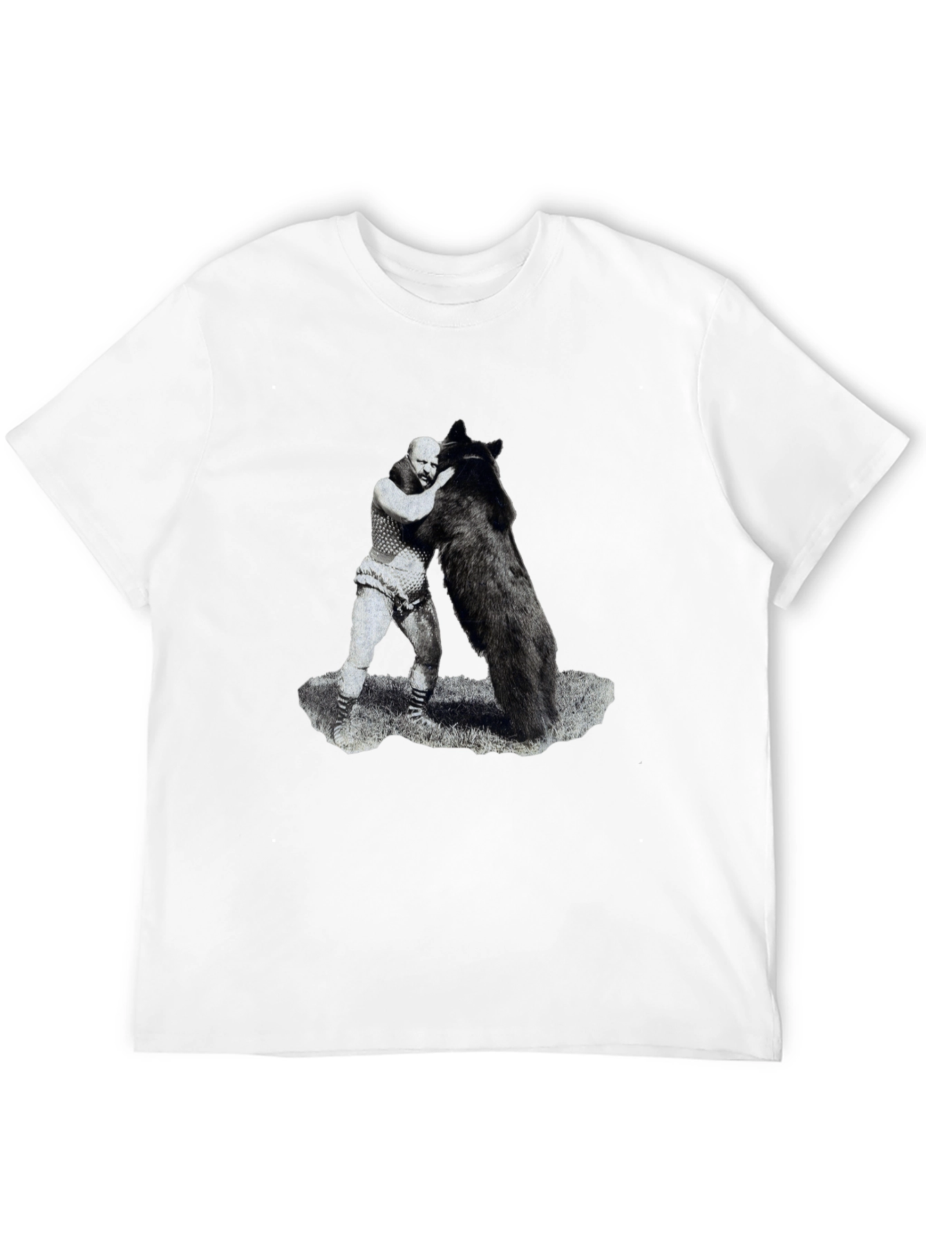 Black Man vs Bear Graphic T-Shirt - Black view 12