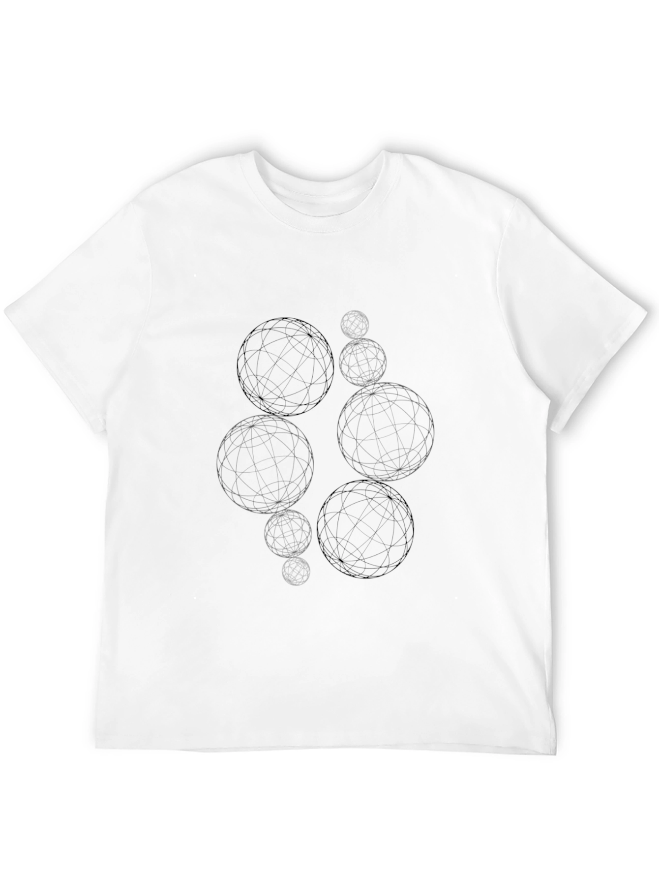 Black Abstract Sphere Graphic Tee - Modern Black T-Shirt view 12