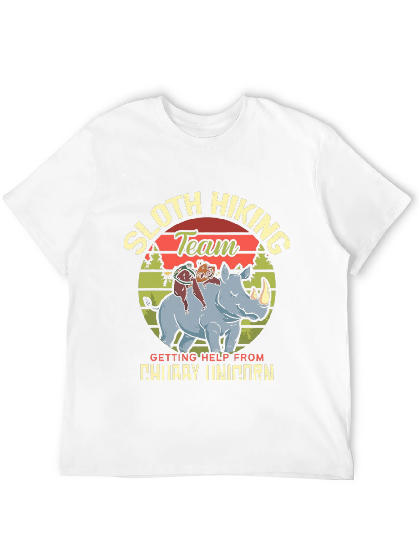 Black Sloth Hiking Team 'Chubby Unicorn' T-Shirt view 12
