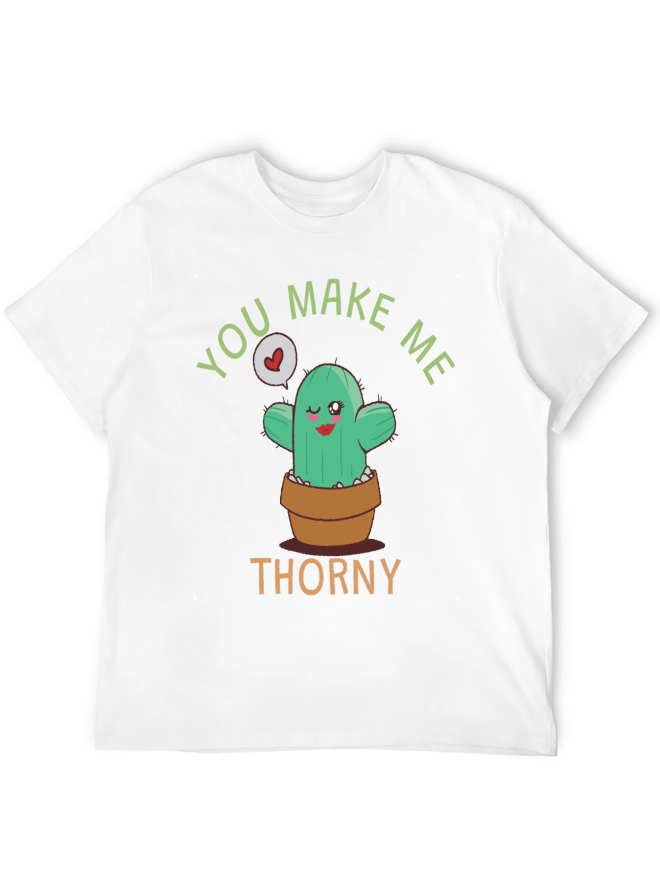 Black You Make Me Thorny T-Shirt - Cute Cactus Graphic Tee view 12