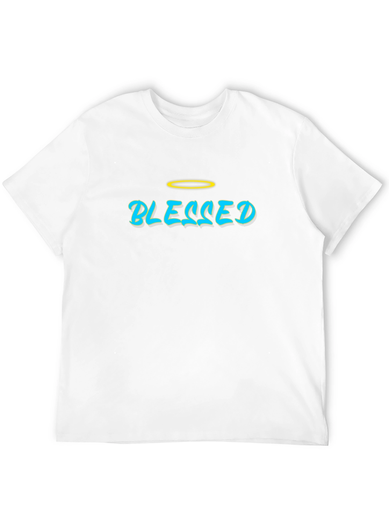 Black Blessed Black T-Shirt with Halo Design view 12