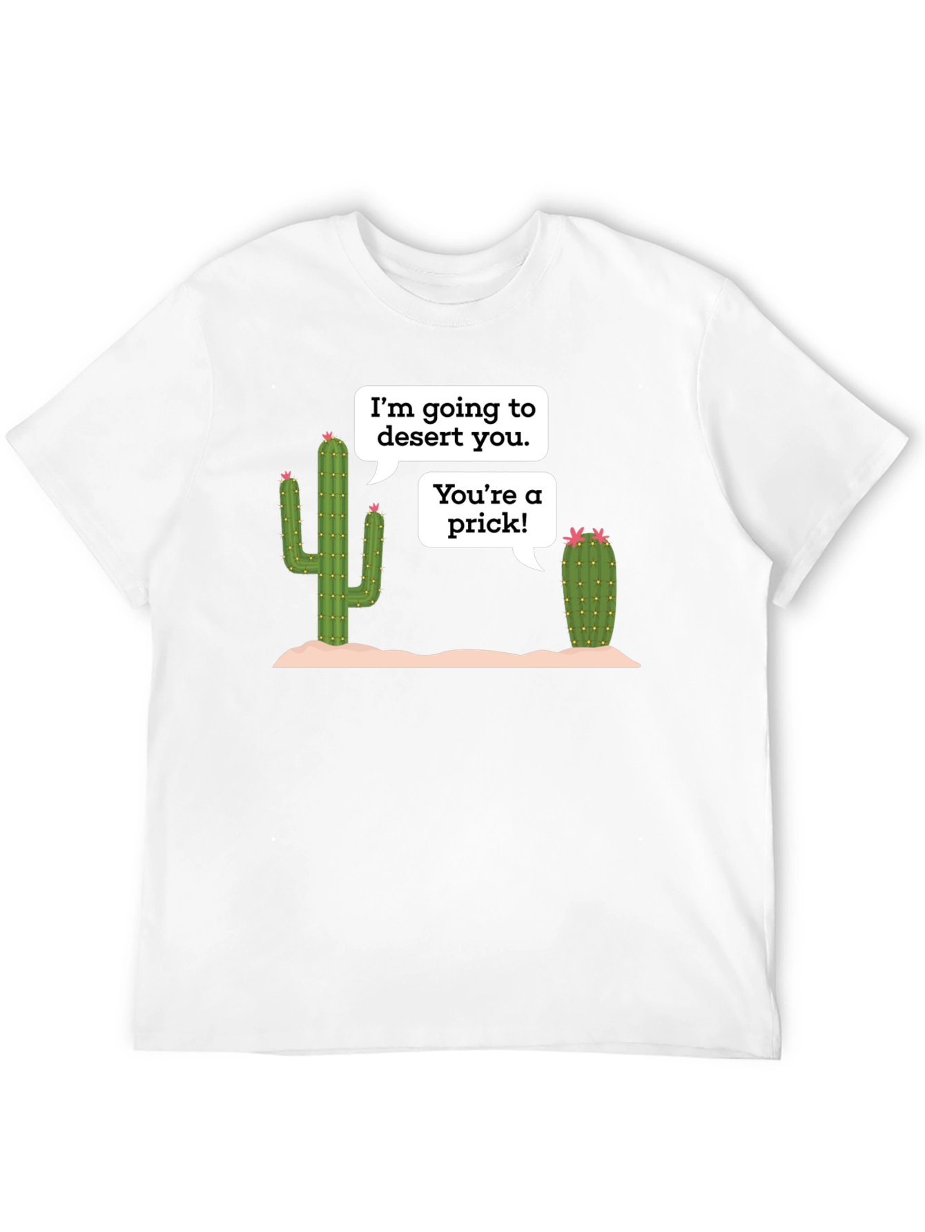 Black Desert Humor T-Shirt: Prickly Cactus Conversation view 12