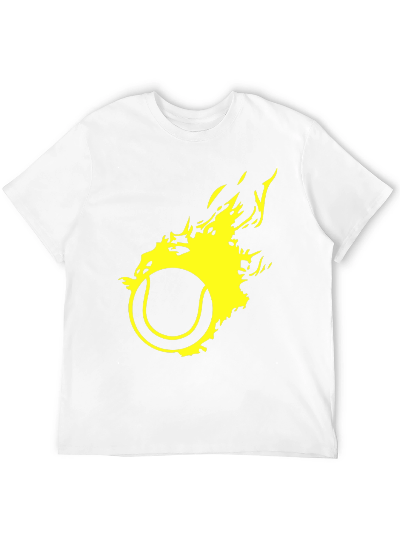 Black Fiery Tennis Ball Graphic T-Shirt view 12
