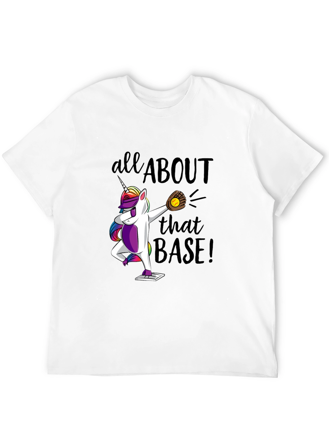 Black Unicorn Baseball Dab T-Shirt: All About That Base! view 12