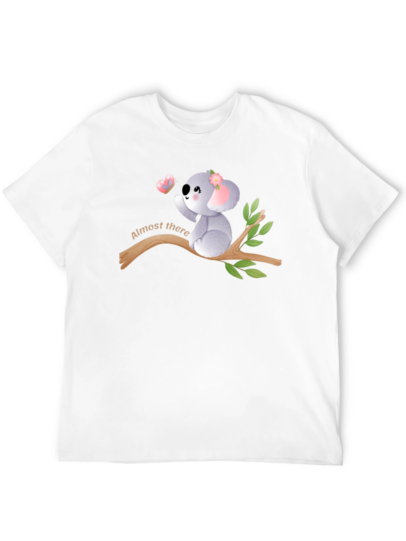 Black Cute Koala 'Almost There' Black Graphic T-Shirt view 12