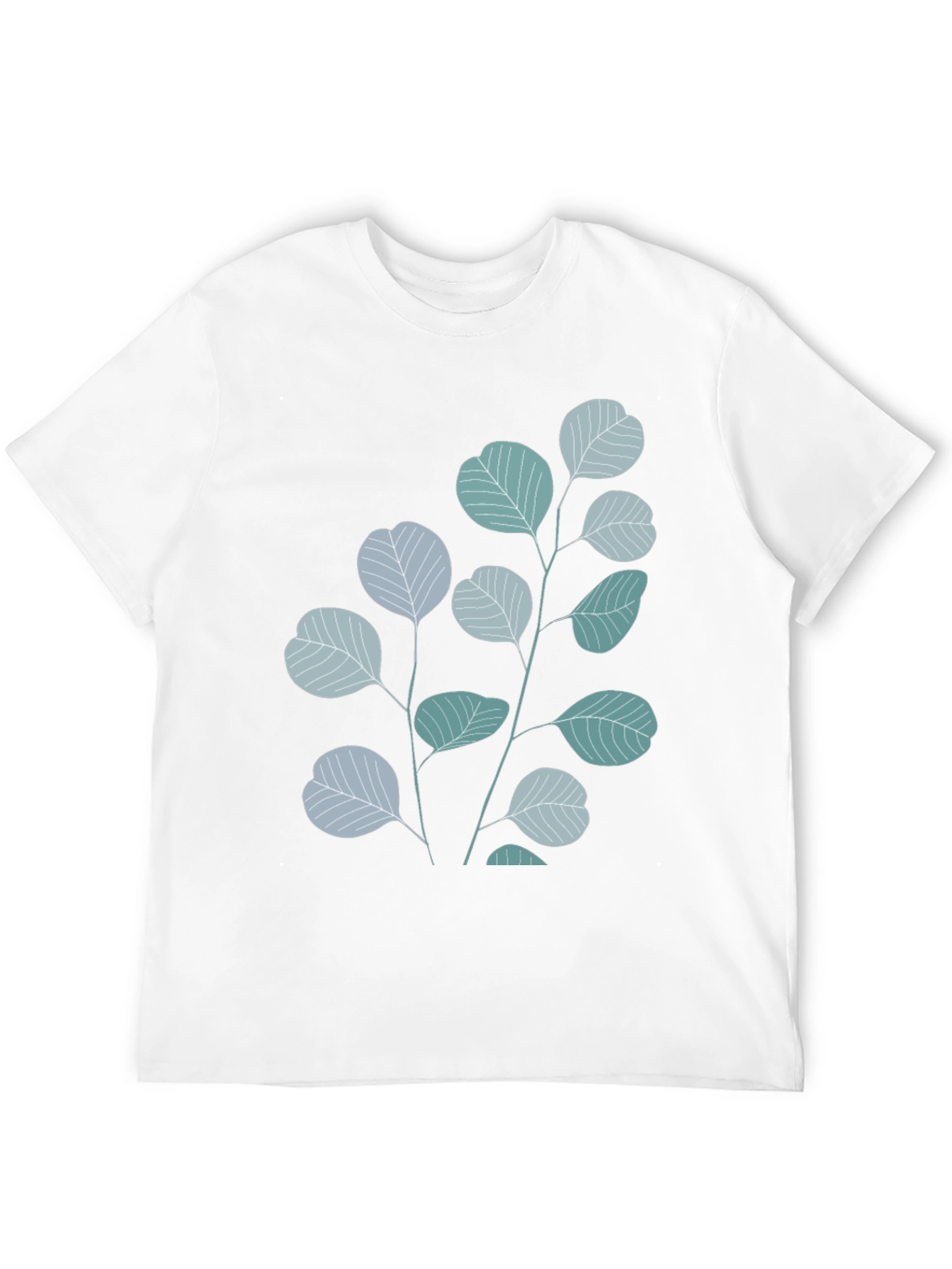 Black Botanical Leaves Graphic Tee - Black Cotton Blend view 12