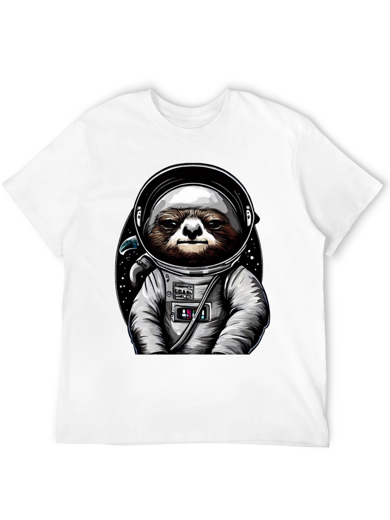 Black Sloth Astronaut Graphic Tee - Space Sloth T-Shirt view 12