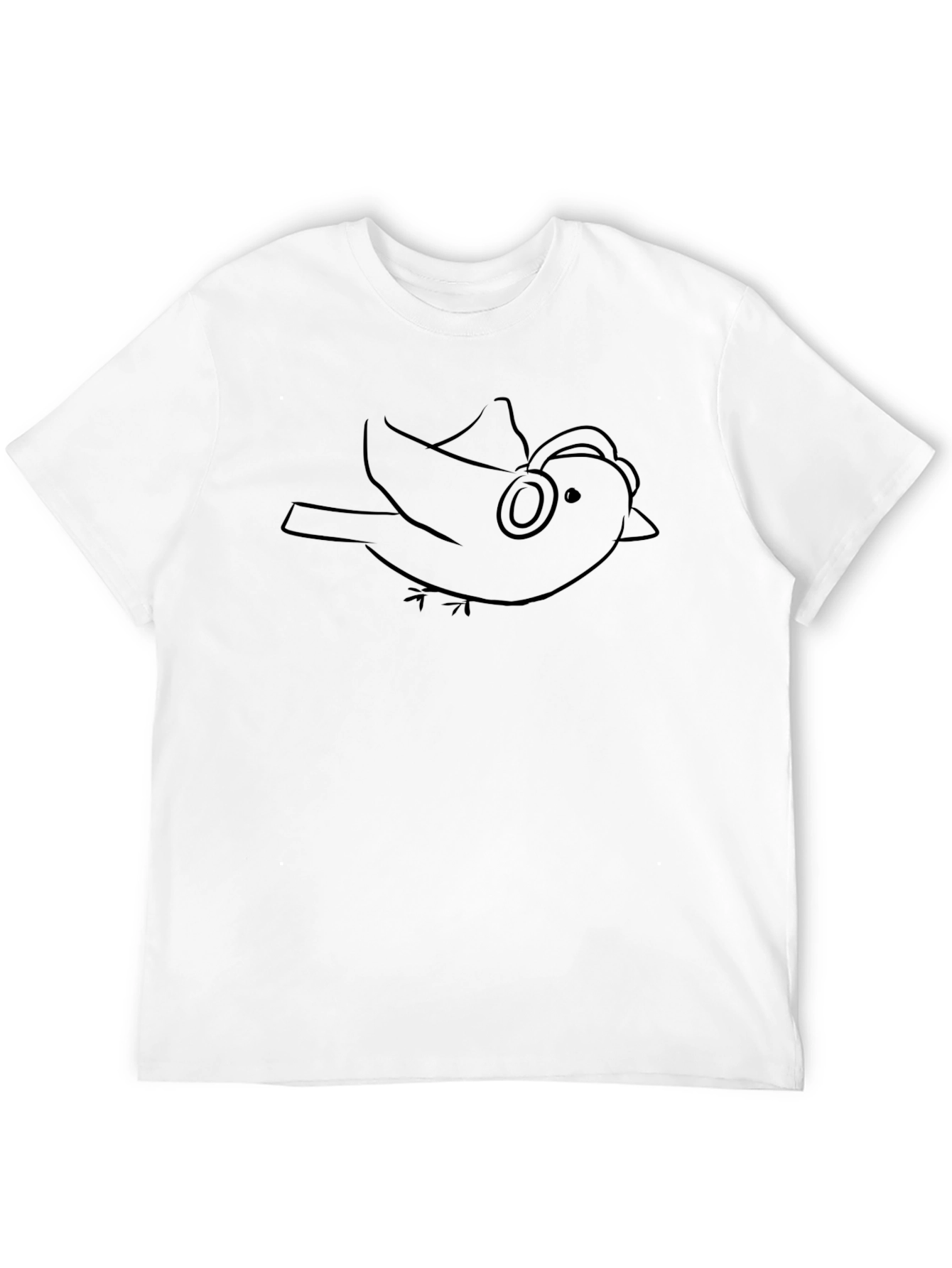 Black Bird with Headphones Graphic Tee - Black view 12