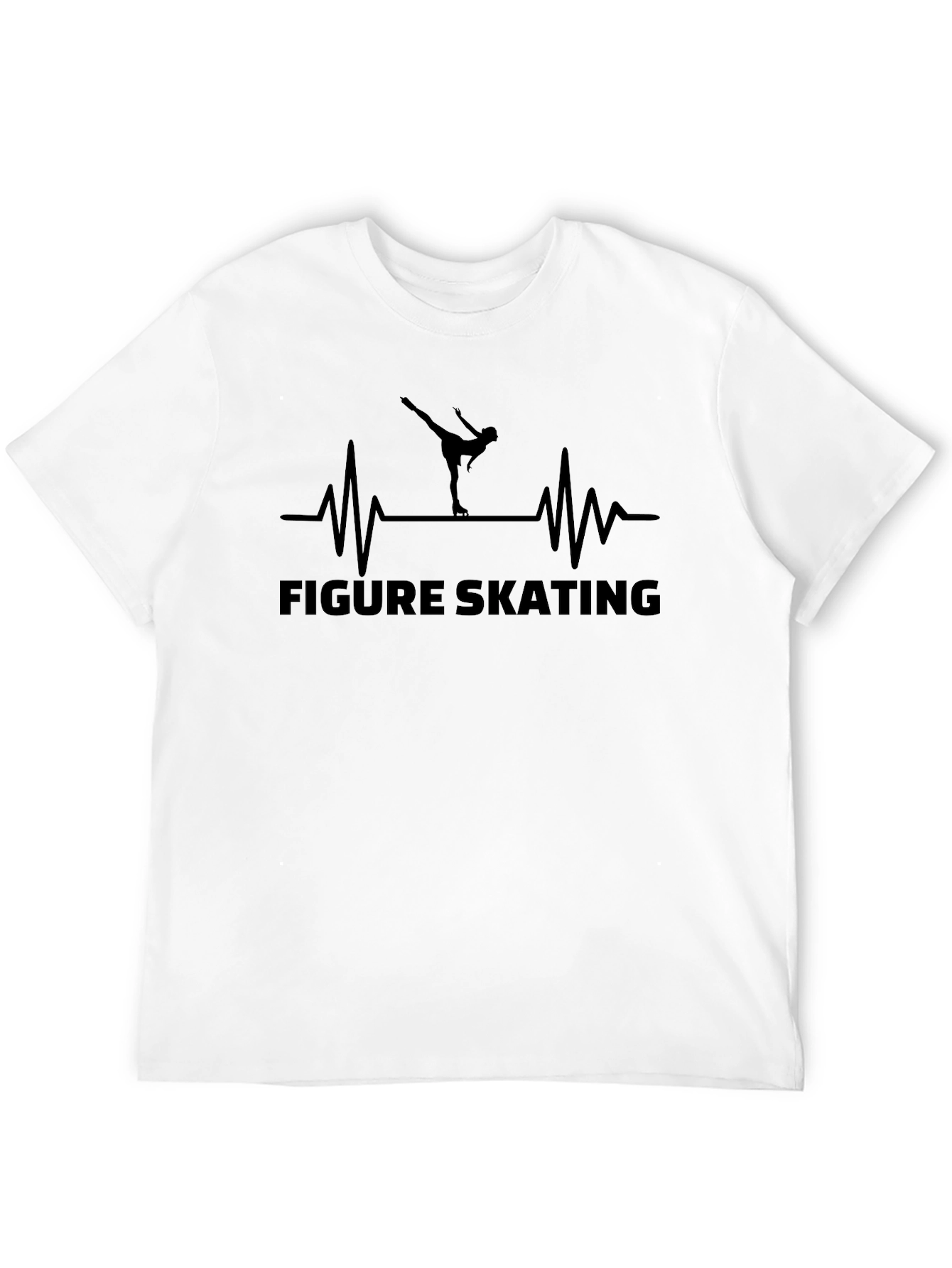 Black Figure Skating Heartbeat T-Shirt view 12