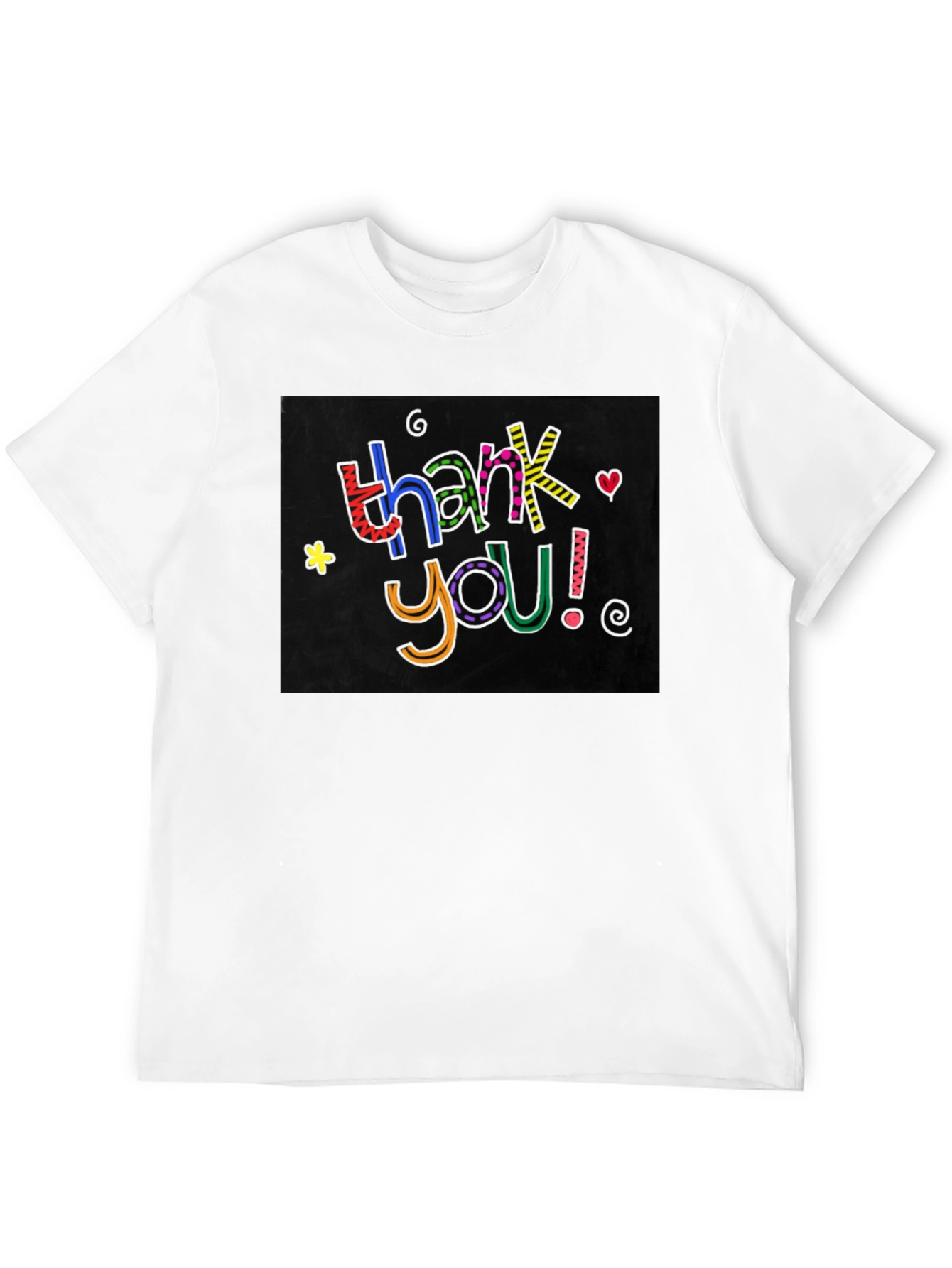 Black Thank You Graphic Tee - Men's Black Crew Neck view 12