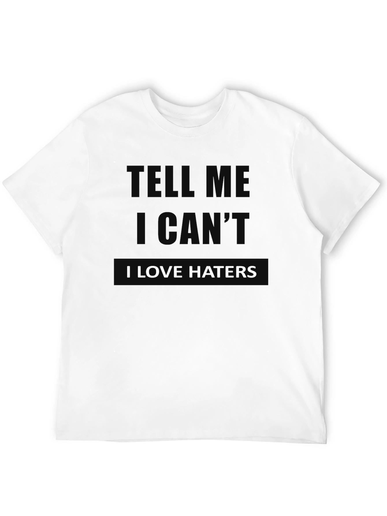 Black I Love Haters Graphic Tee - Black Cotton Blend T-Shirt view 12