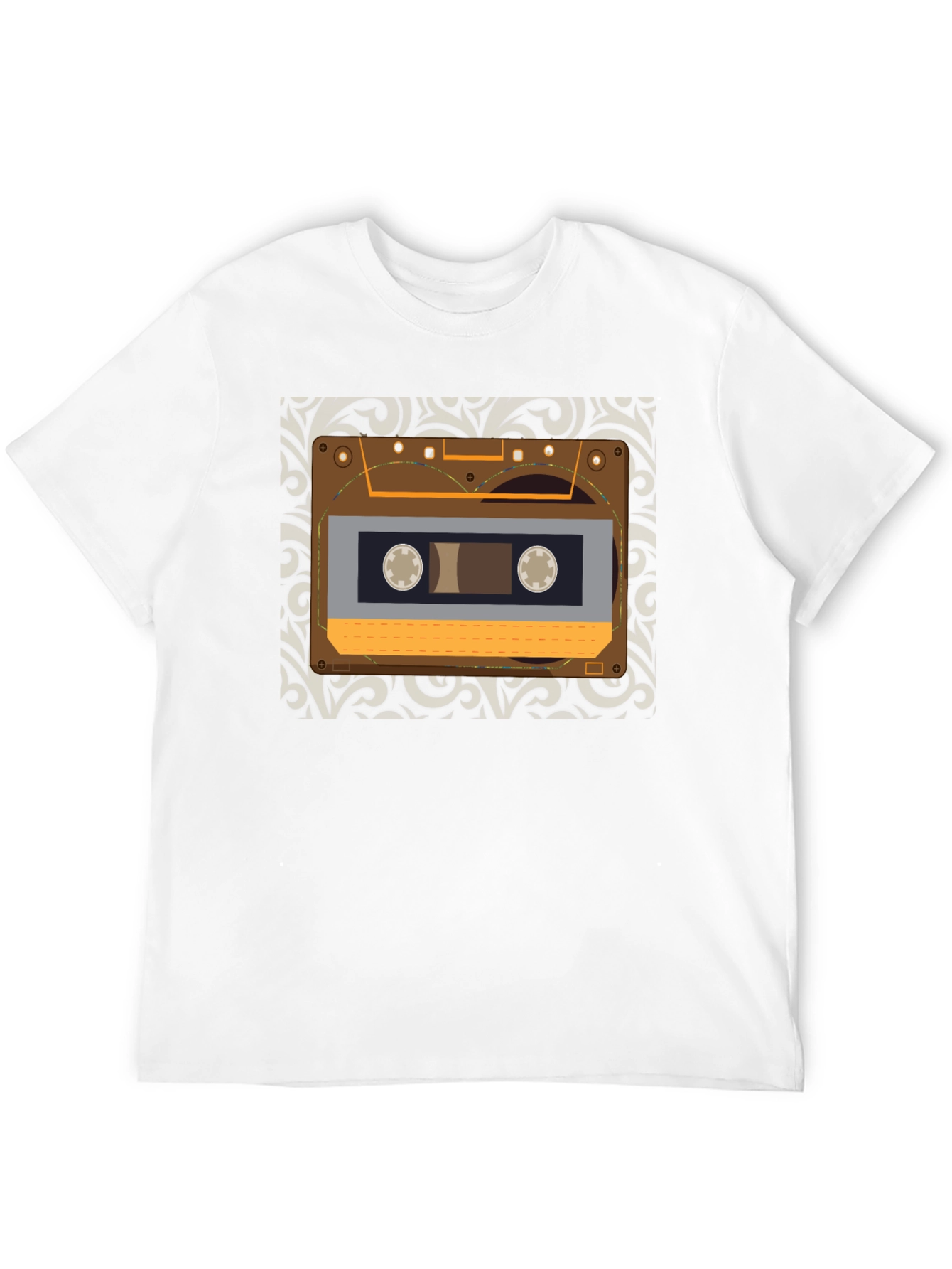 Black Retro Cassette Tape Graphic Tee - Vintage Music Lover Shirt view 12