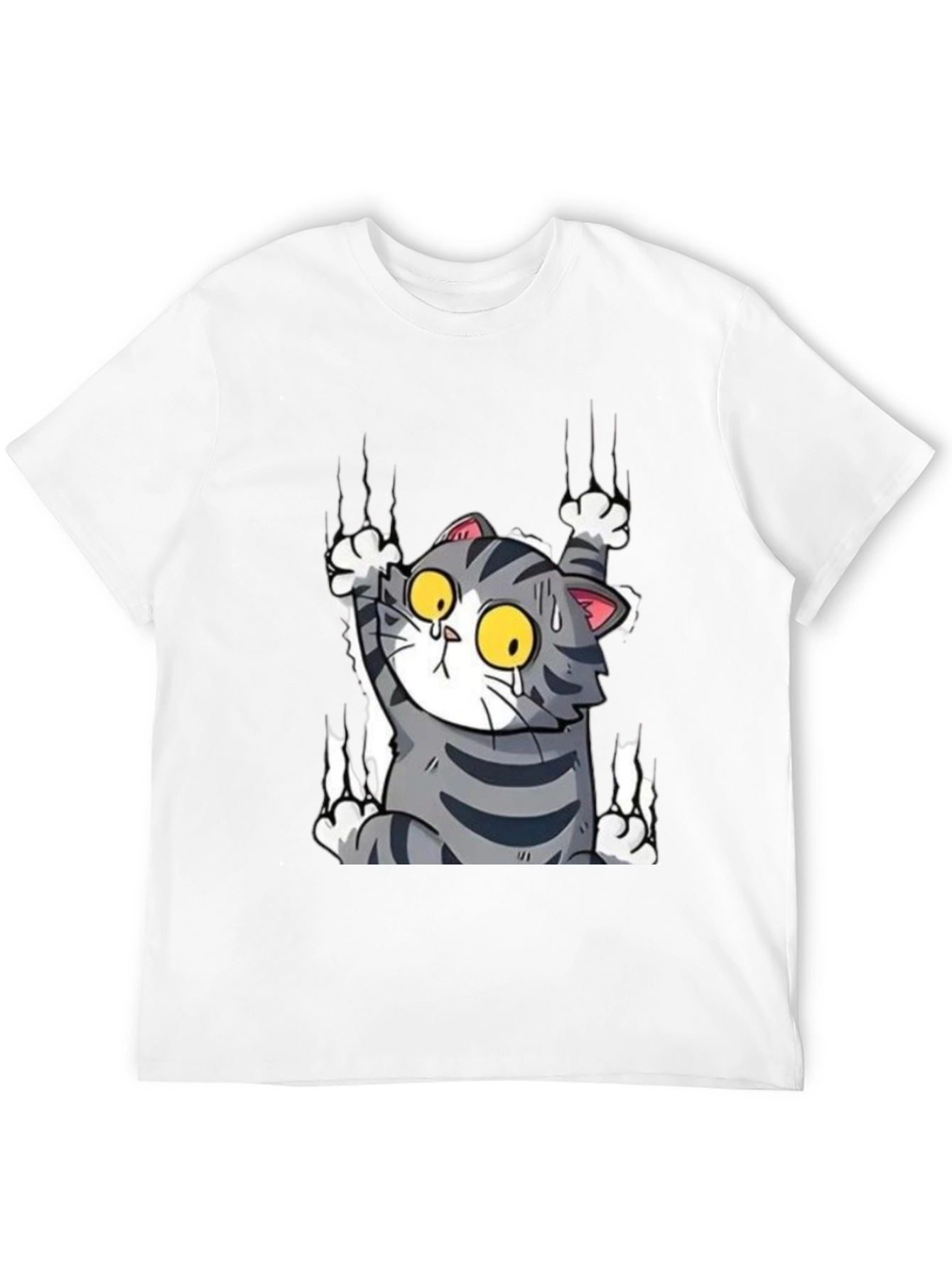Black Cat Scratch T-Shirt - Funny Graphic Tee view 12