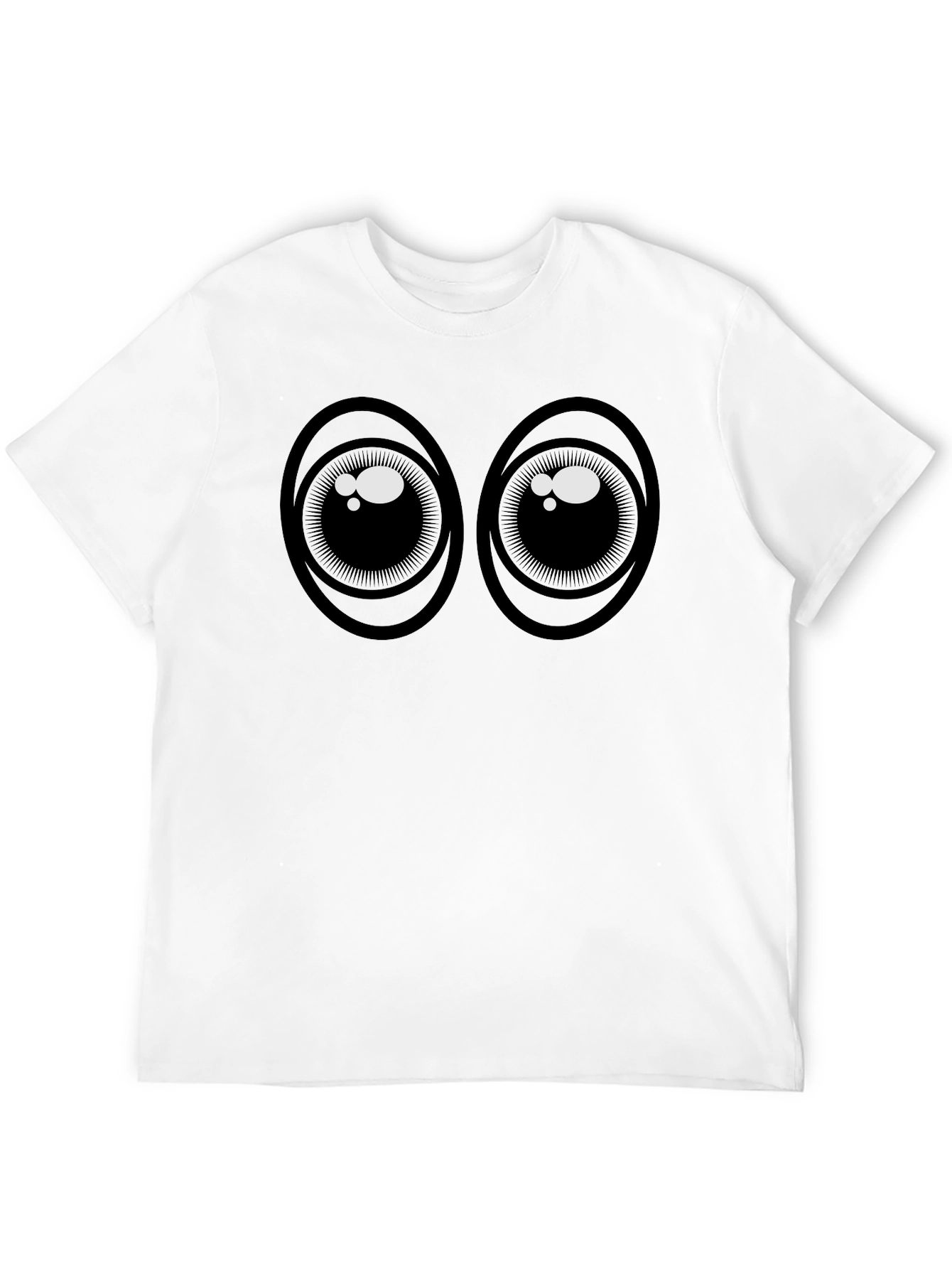 Black Googly Eyes Graphic T-Shirt - Black Cotton Tee view 12