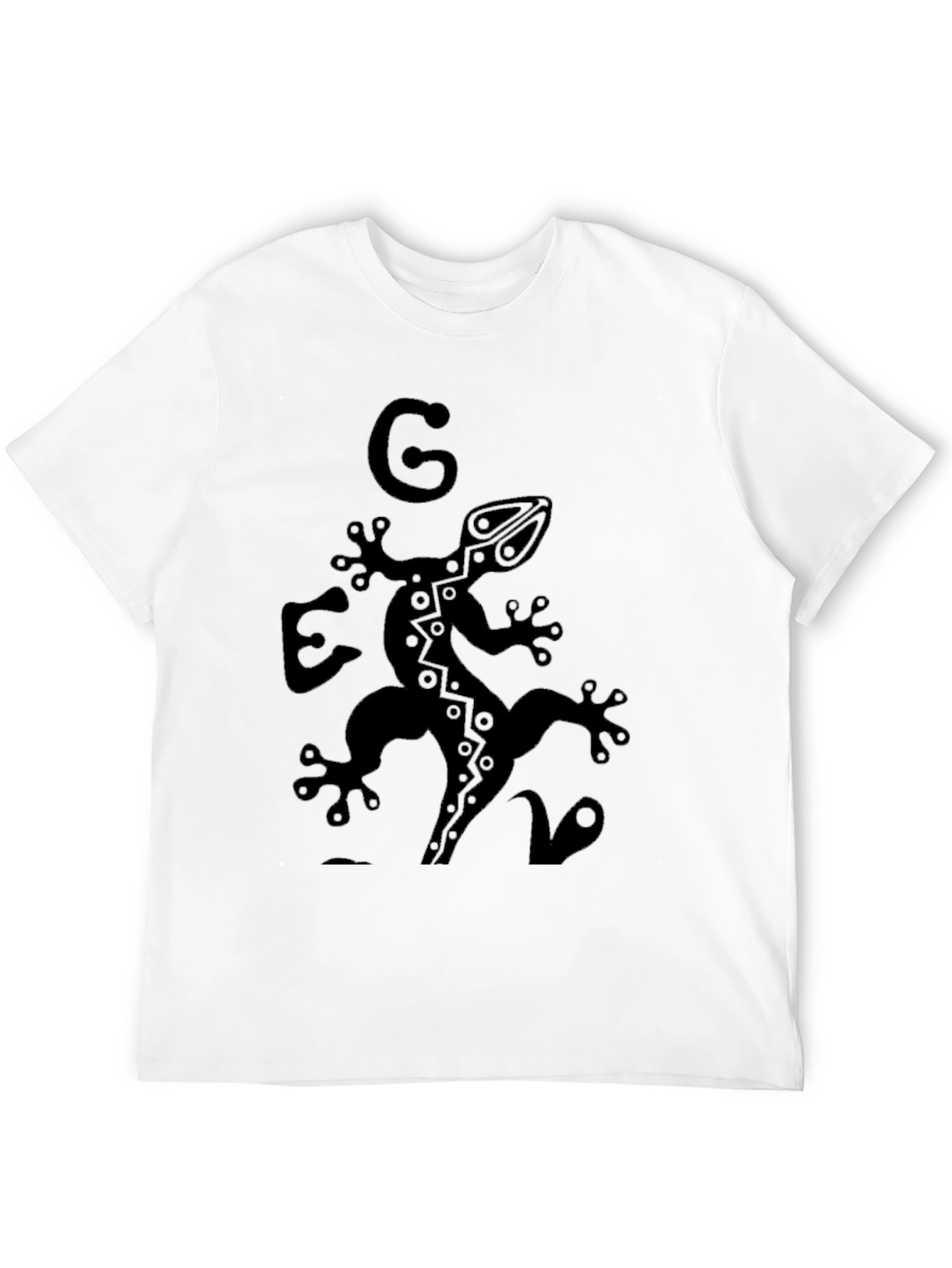 Black Tribal Gecko Graphic Tee - Black view 12