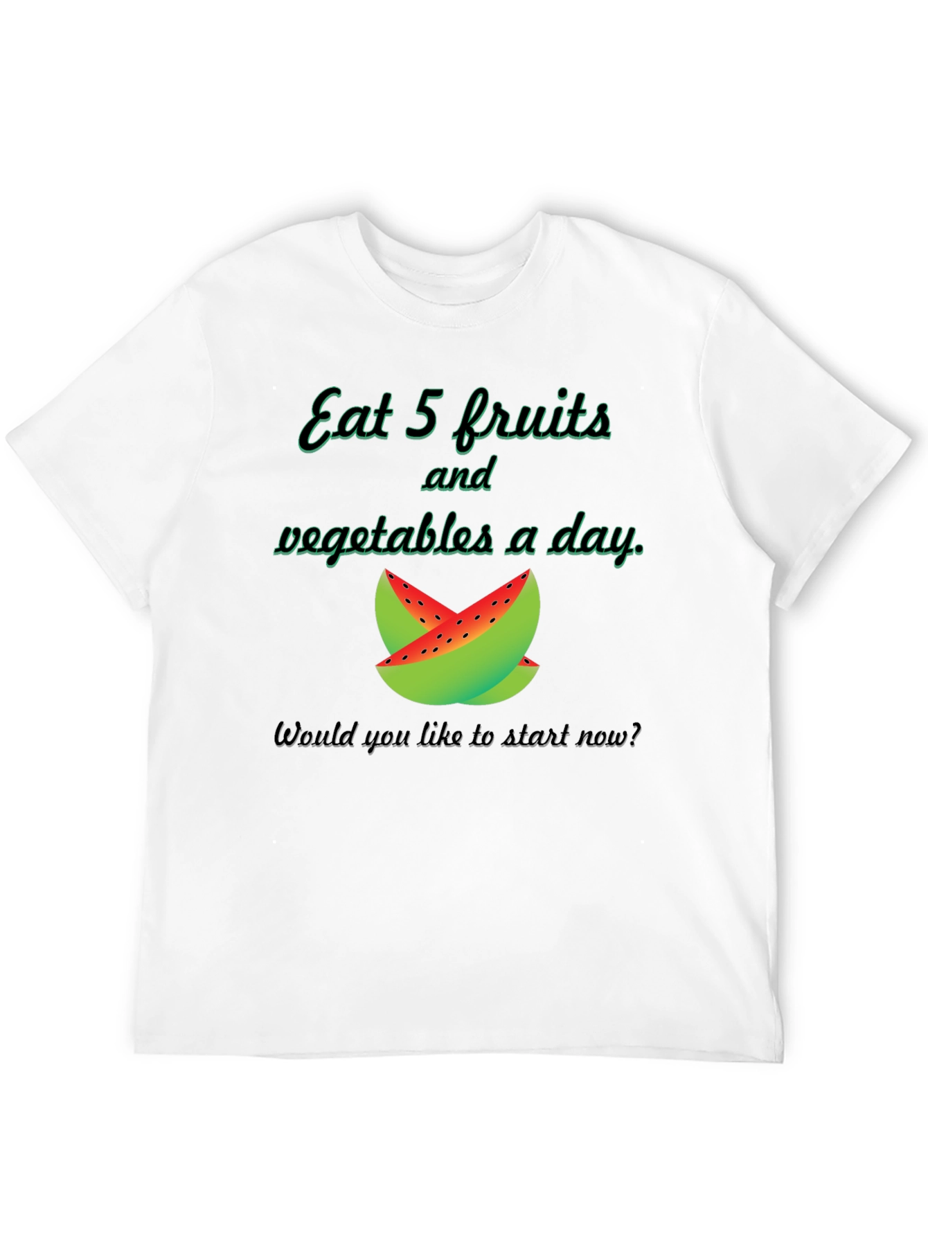 Black Eat 5 Fruits & Vegetables T-Shirt view 12