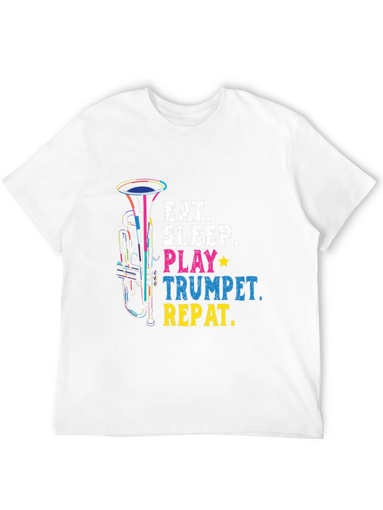 Black Eat Sleep Play Trumpet Repeat T-Shirt Music Lover Gift view 12